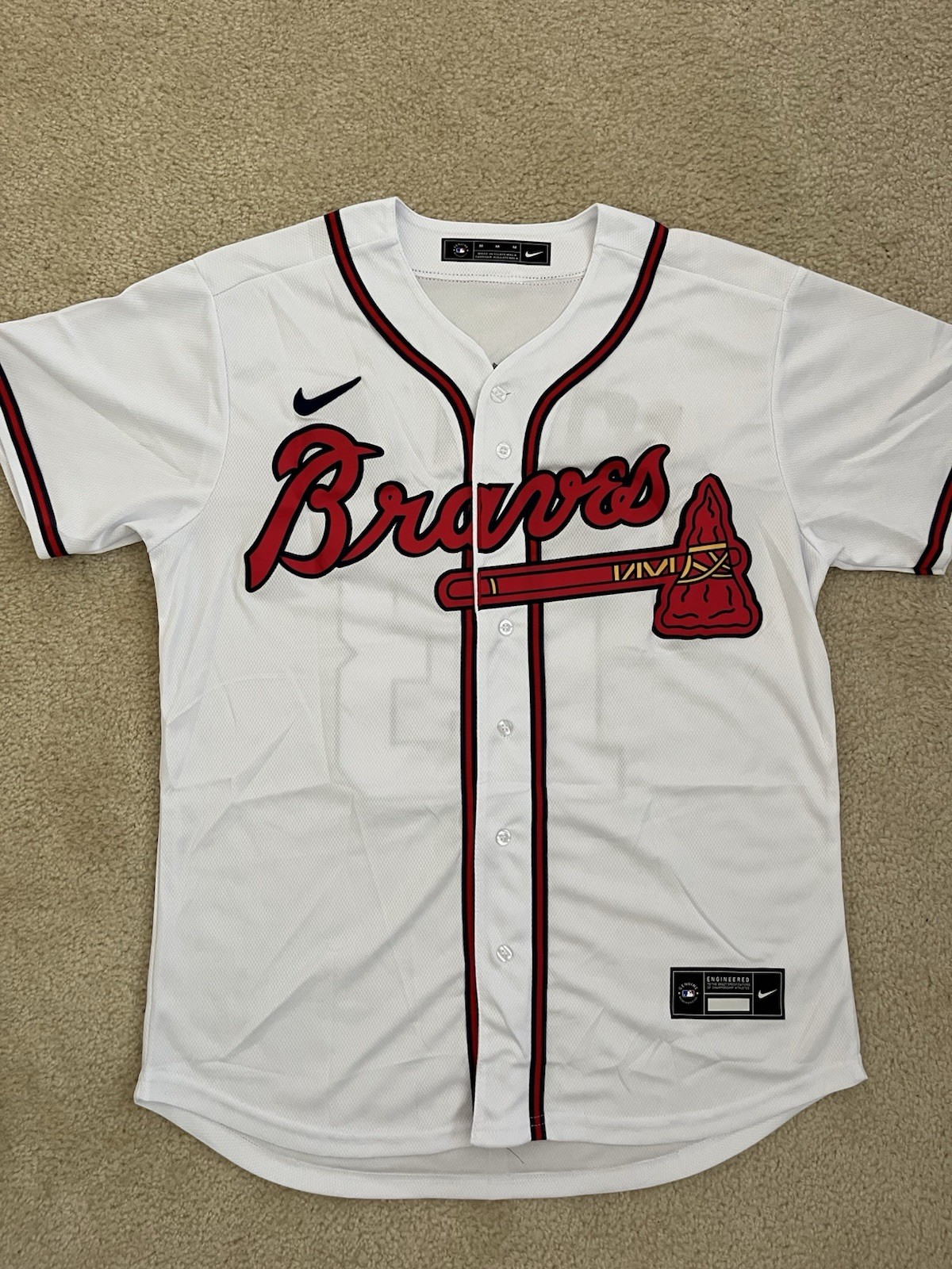 New Ronald Acuna Jr Atlanta Braves White Jersey Men’s Medium