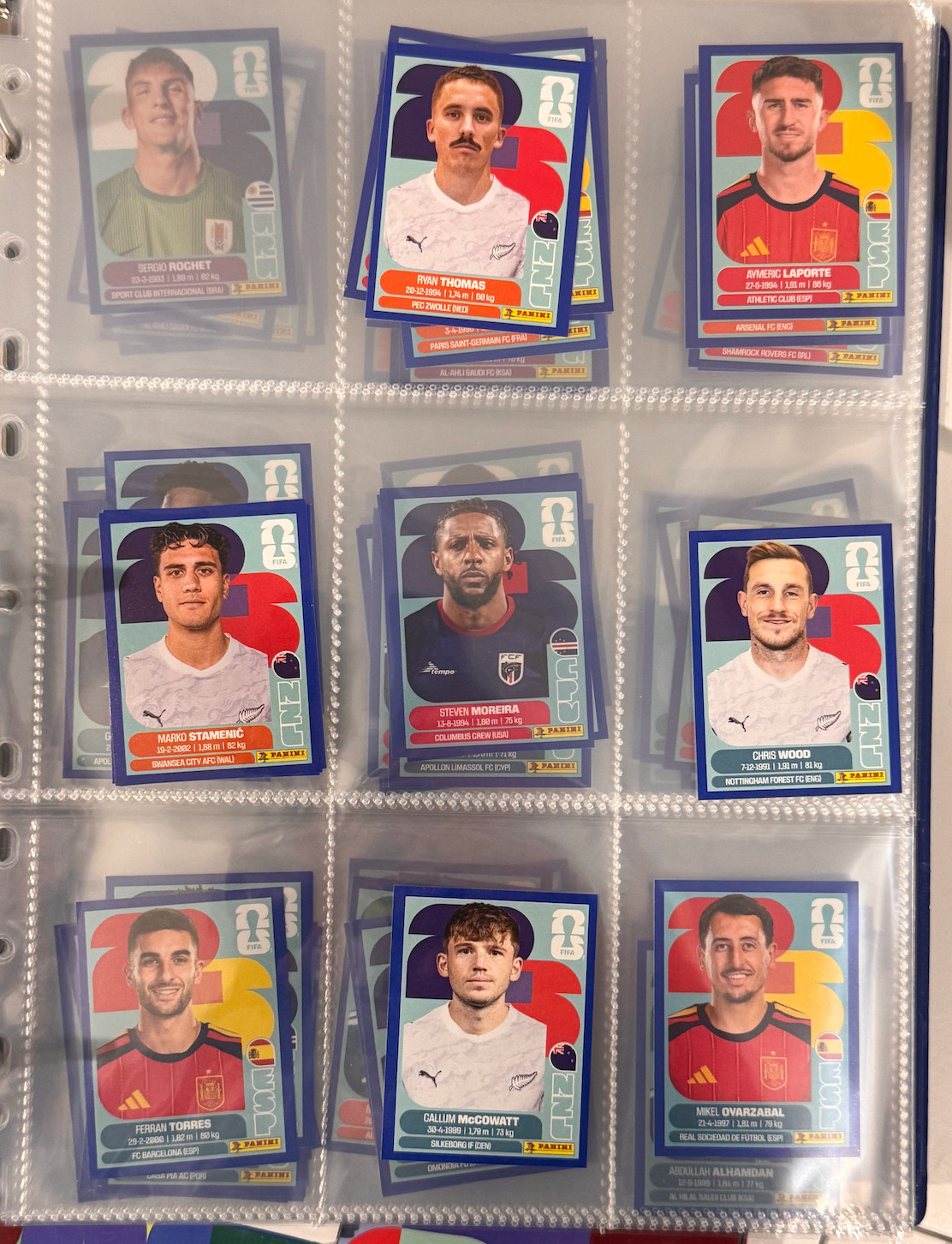 2026 Panini FIFA World Cup Sticker Blue Parallel Complete Lot FWC Group A B C