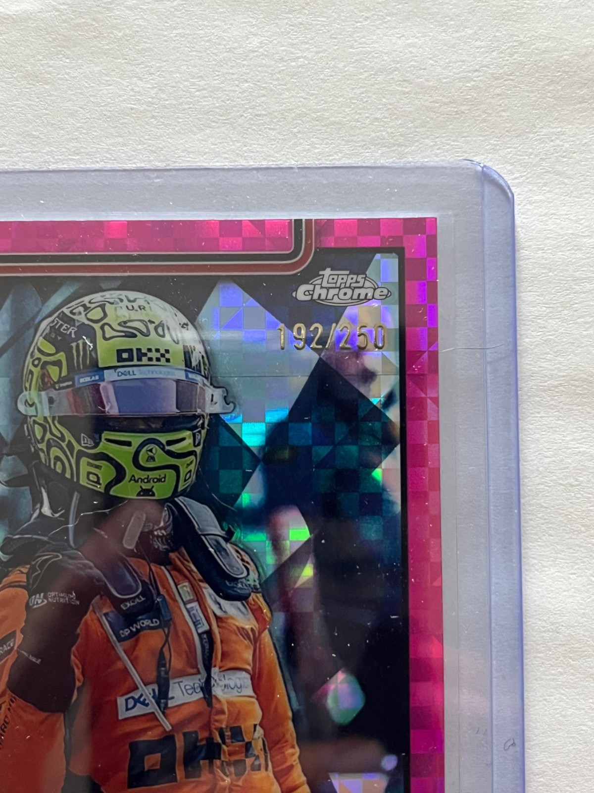 2025 topps chrome f1 #107 lando norris pink checker 192/250