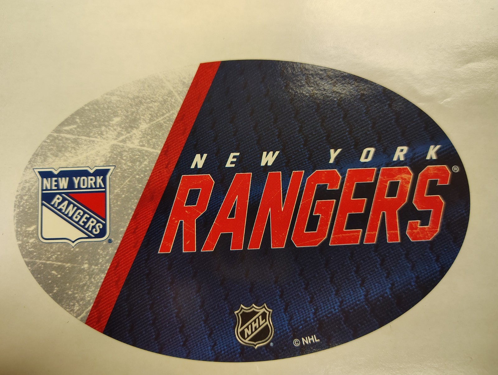 NHL New York Rangers Multi-Use Oval Decal, 3.5 x 5.25-inches