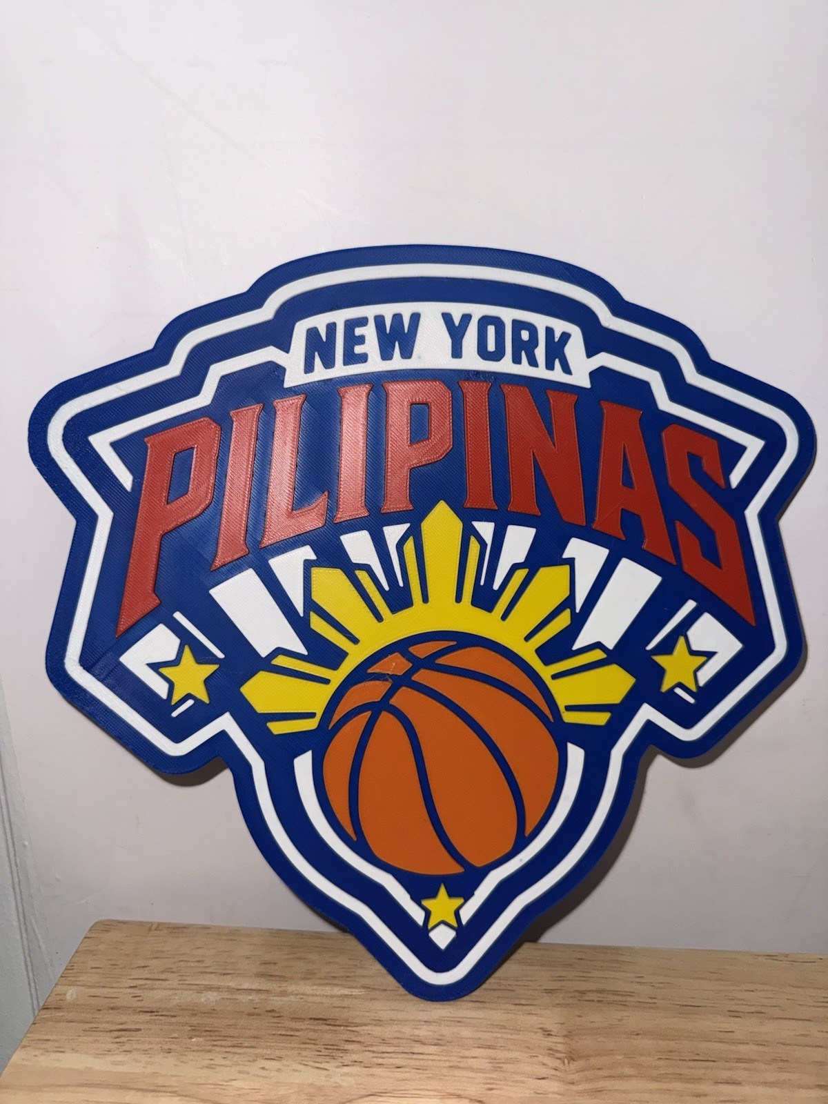 New York Pilipinas Knicks NY Filipino 3D Sign Logo Basketball Gift Asian