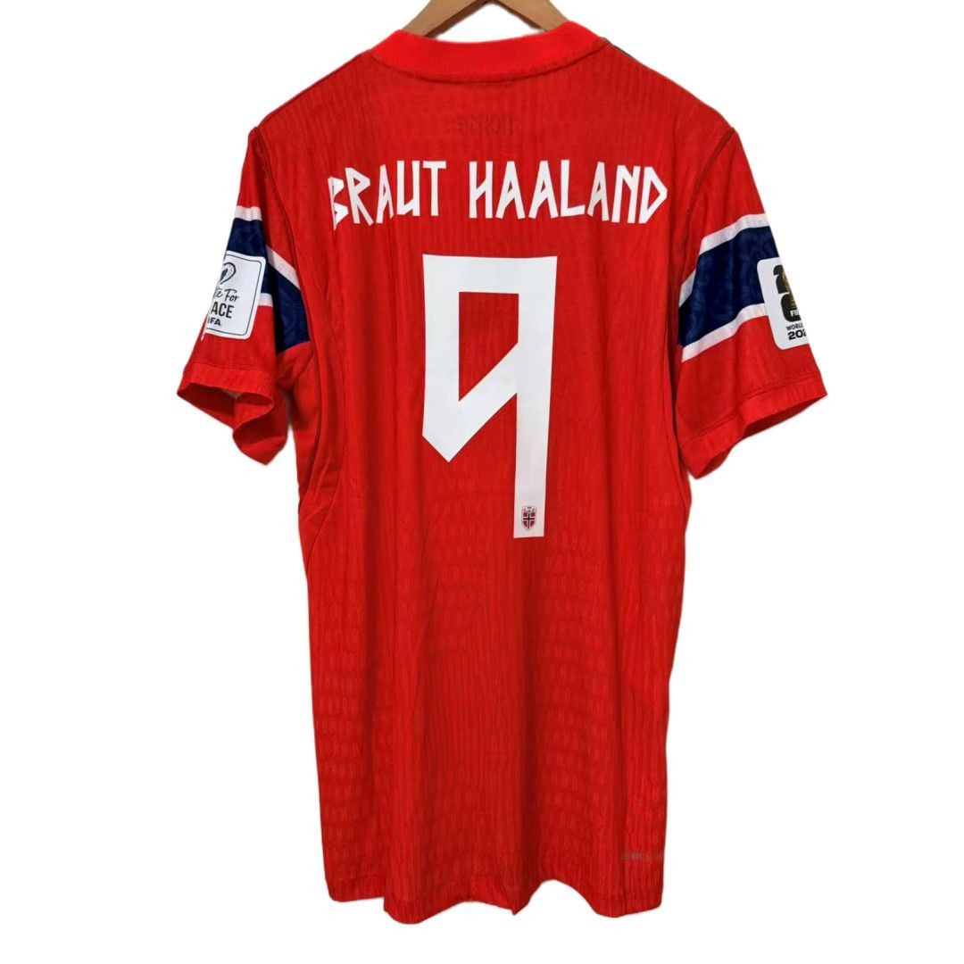 2026 Norway Haaland Home Player Version Short Sleeve Soccer Jersey Shirt