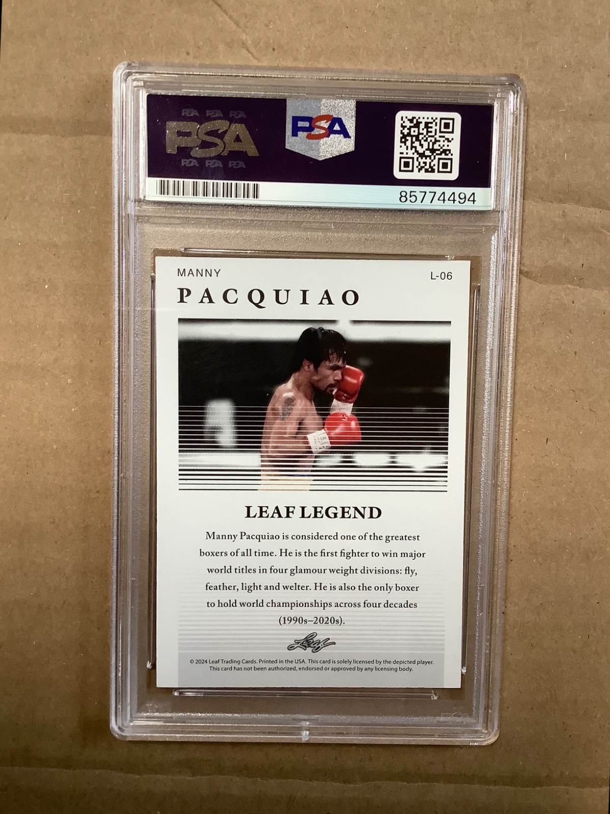 MANNY PACQUIAO SIGNED AUTOGRAPHED BOXING CARD PAC MAN PSA DNA SLABBED LEGEND