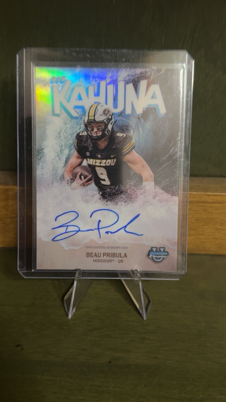 2025 Bowman U Beau Pribula Big Kahuna Auto Mizzou Virginia Cavs QB CASE HIT