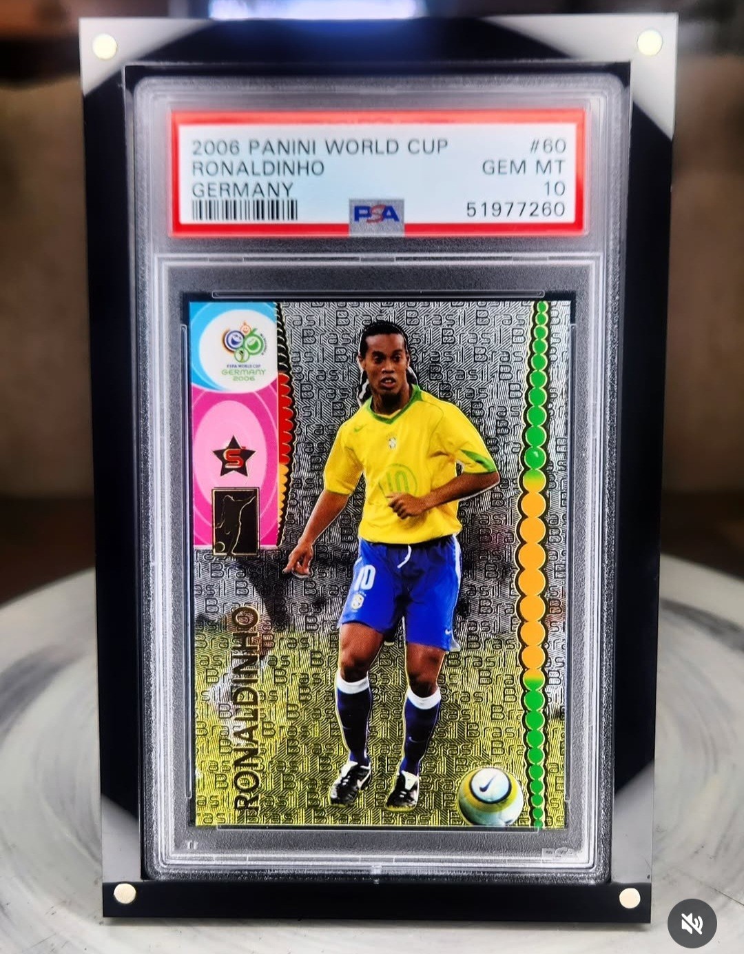 2006 PANINI WORLD CUP GERMANY #60 RONALDINHO PSA 10