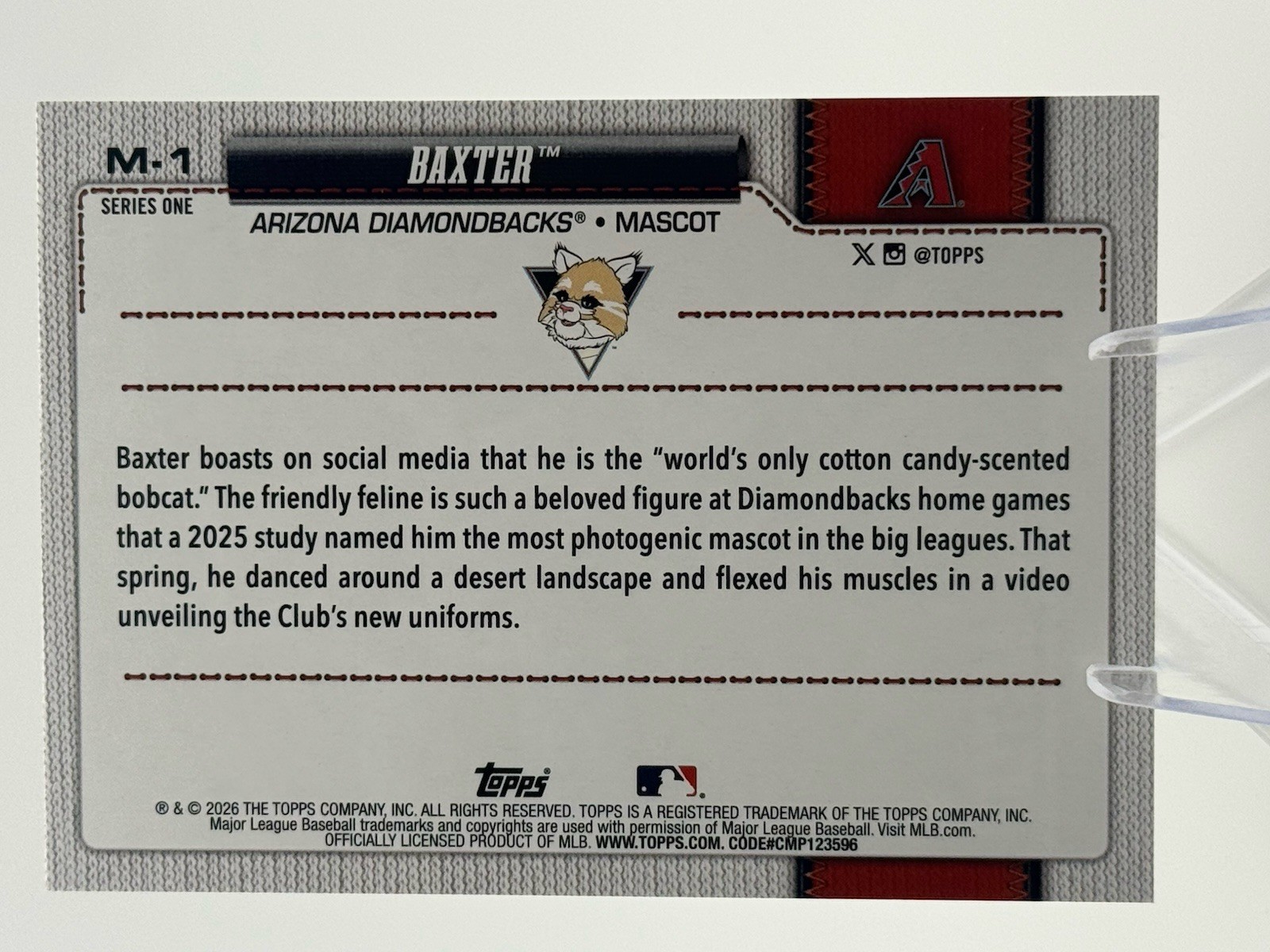 2026 Topps Series 1 – Baxter – Celebrations #M-1 – DIAMONDBACKS Mascot