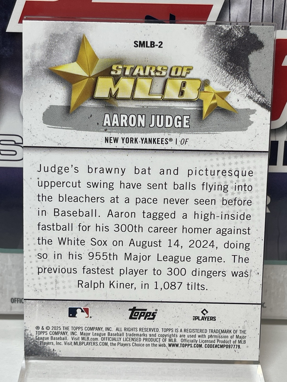 2025 TOPPS BASEBALL SERIES 1 – Aaron Judge #SMLB-2 – Stars of MLB – Yankees