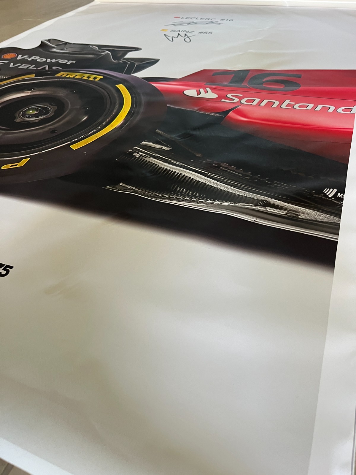 Scuderia Ferrari F1-75 Canvas 2022–Leclerc & Sainz Signatures–60x40in (Unframed)