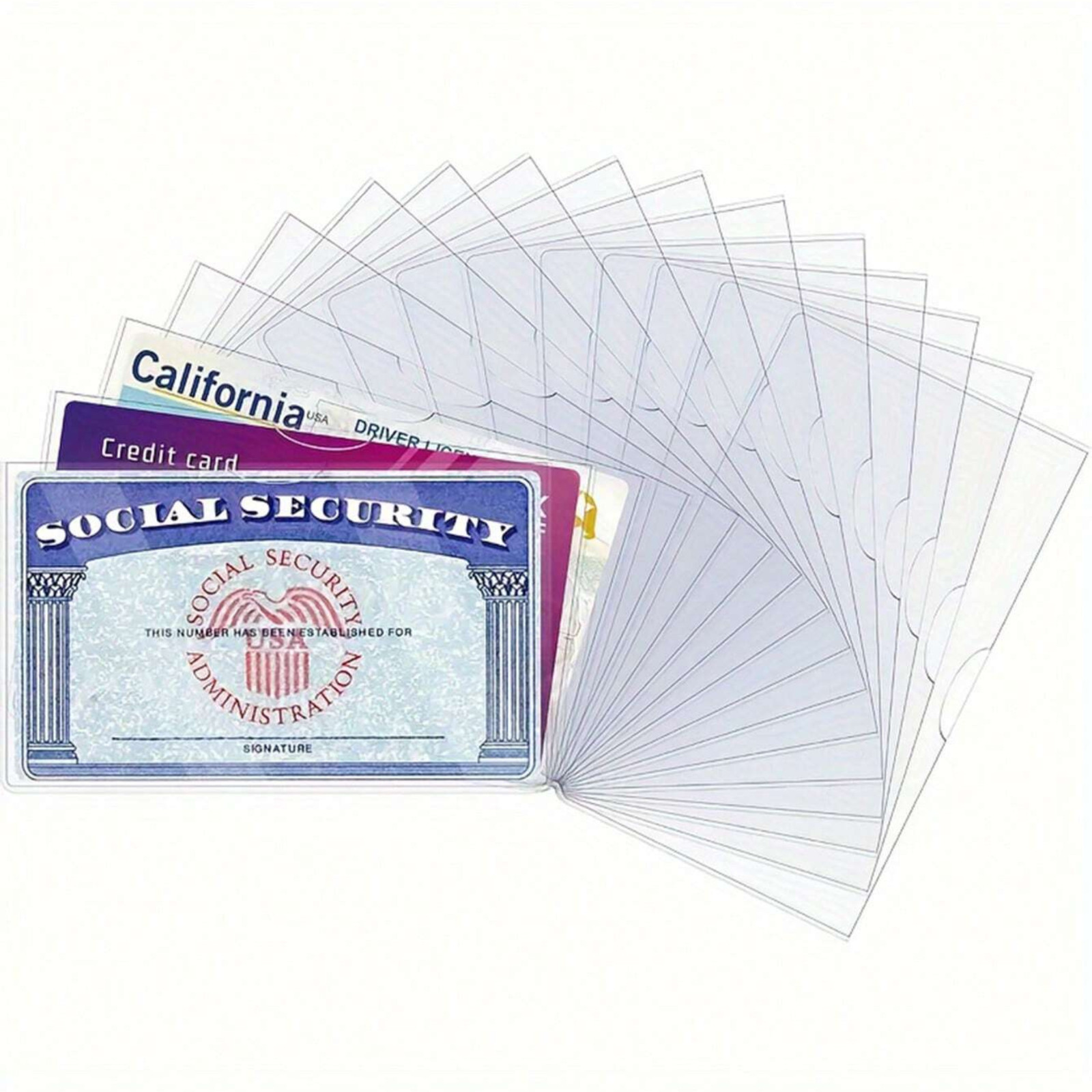 10pcs Card Holder Protector Sleeves Waterproof for ID SSN Medicare Cards Secure