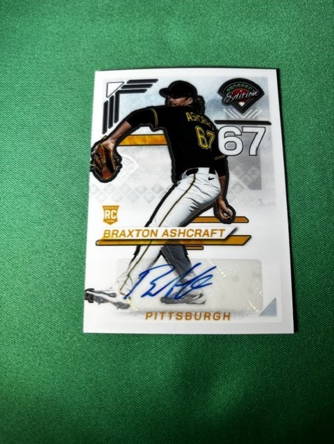 Braxton Ashcraft 2025 Panini Prospect Edition Silver Holo Prizm RC SP Auto