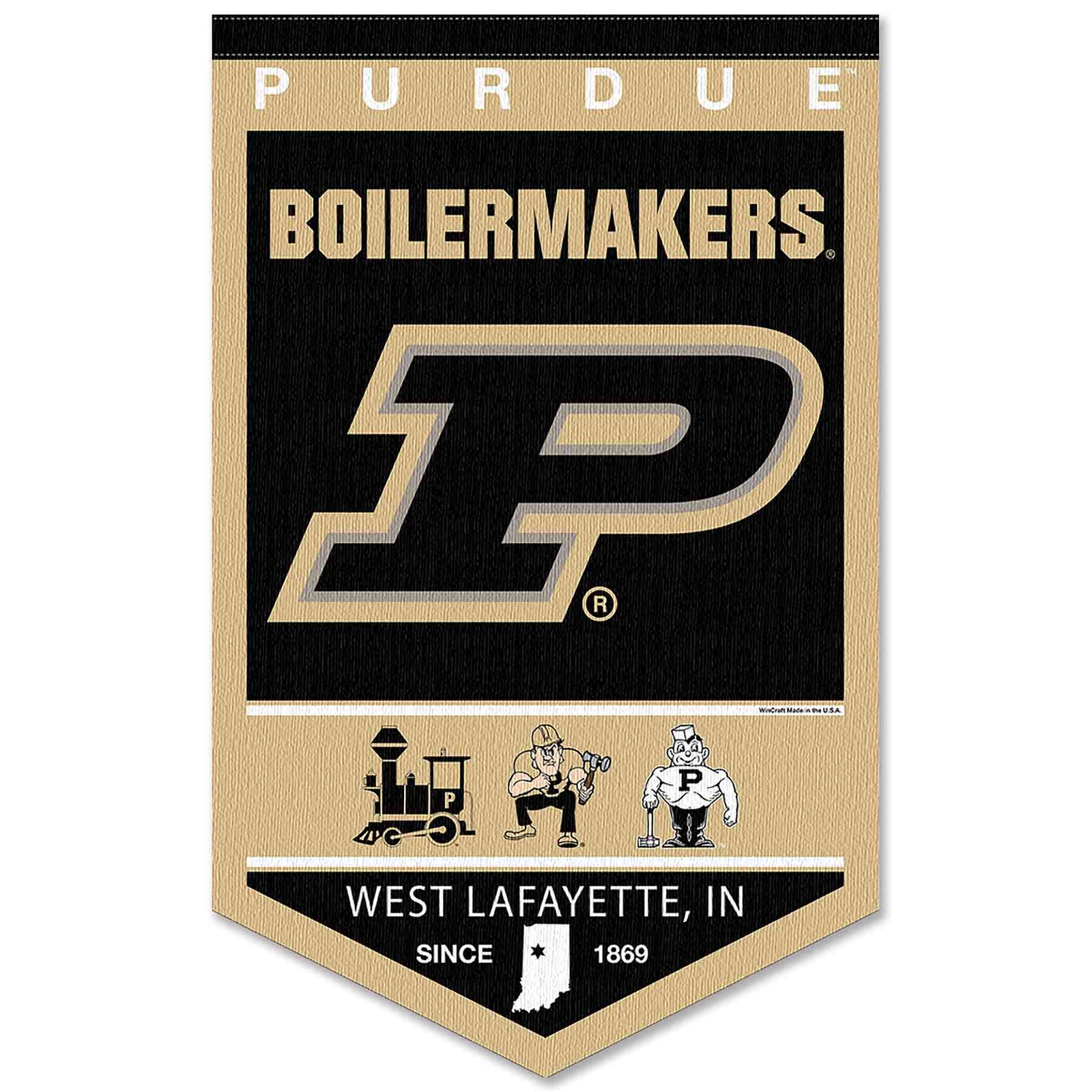 Purdue Boilermakers Heritage Logo History Banner Pennant