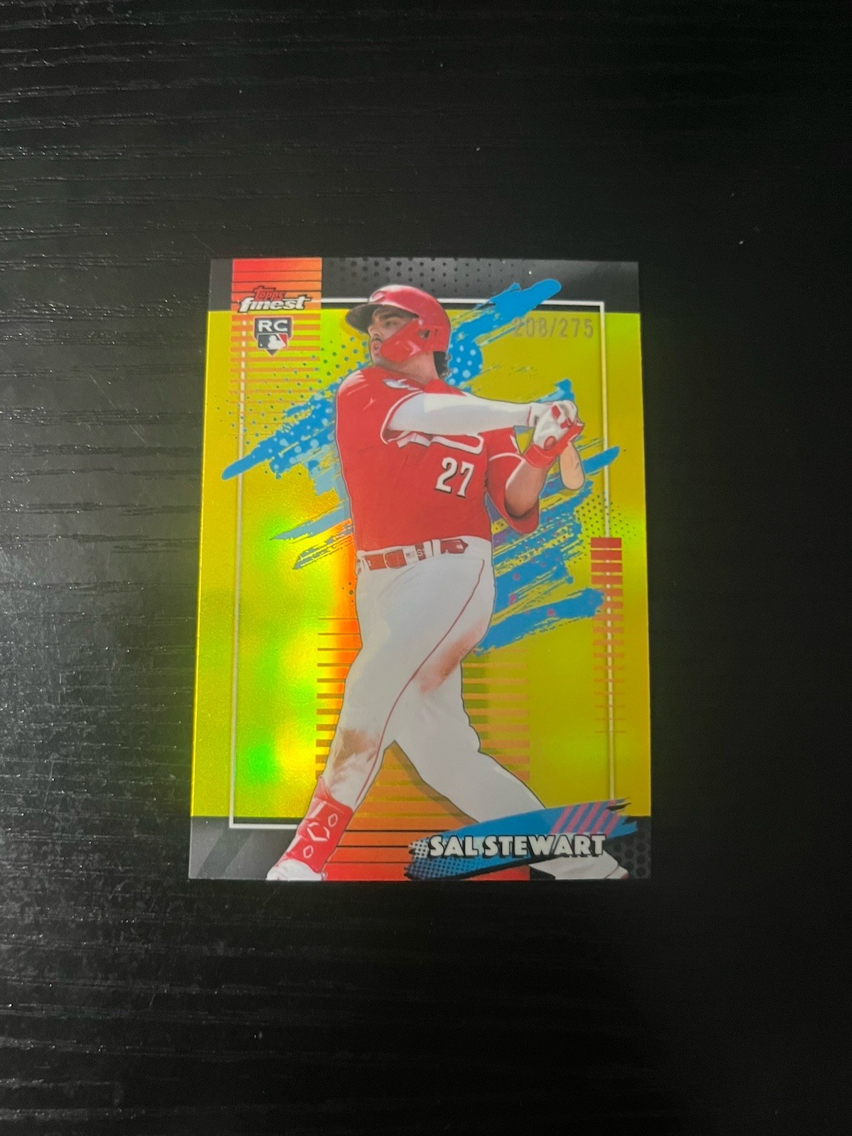 Sal Stewart 2026 Topps Finest Uncommon Yellow Refractor RC 208/275 #179 Reds