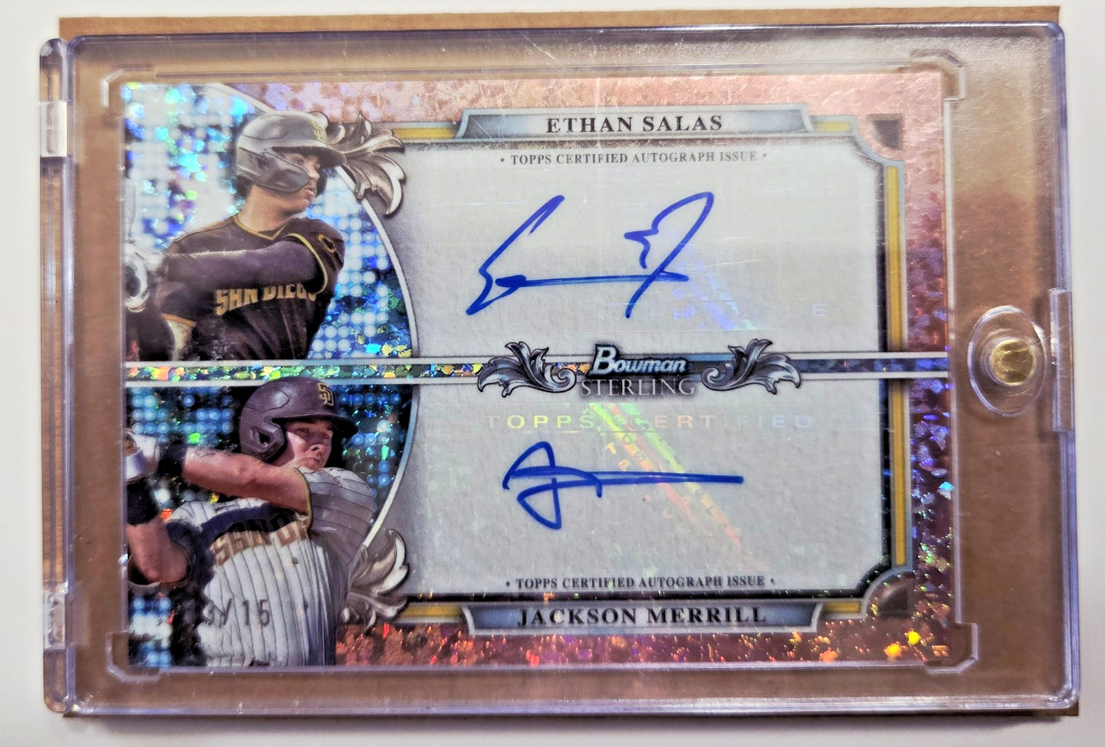 JACKSON MERRILL/ETHAN SALAS – 2024 Bowman Sterling Dual Auto Rose Gold #13/15