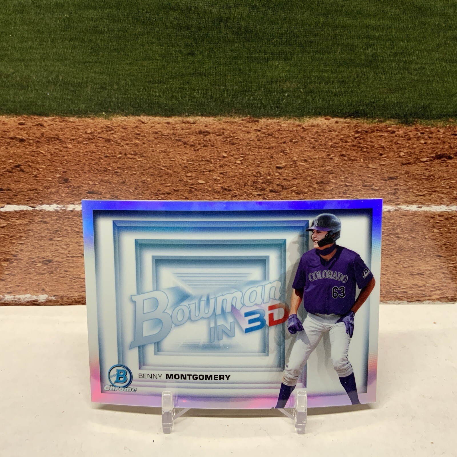 2022 Bowman Chrome Bowman in 3D Benny Montgomery Insert #B3D-19 Colorado Rockies