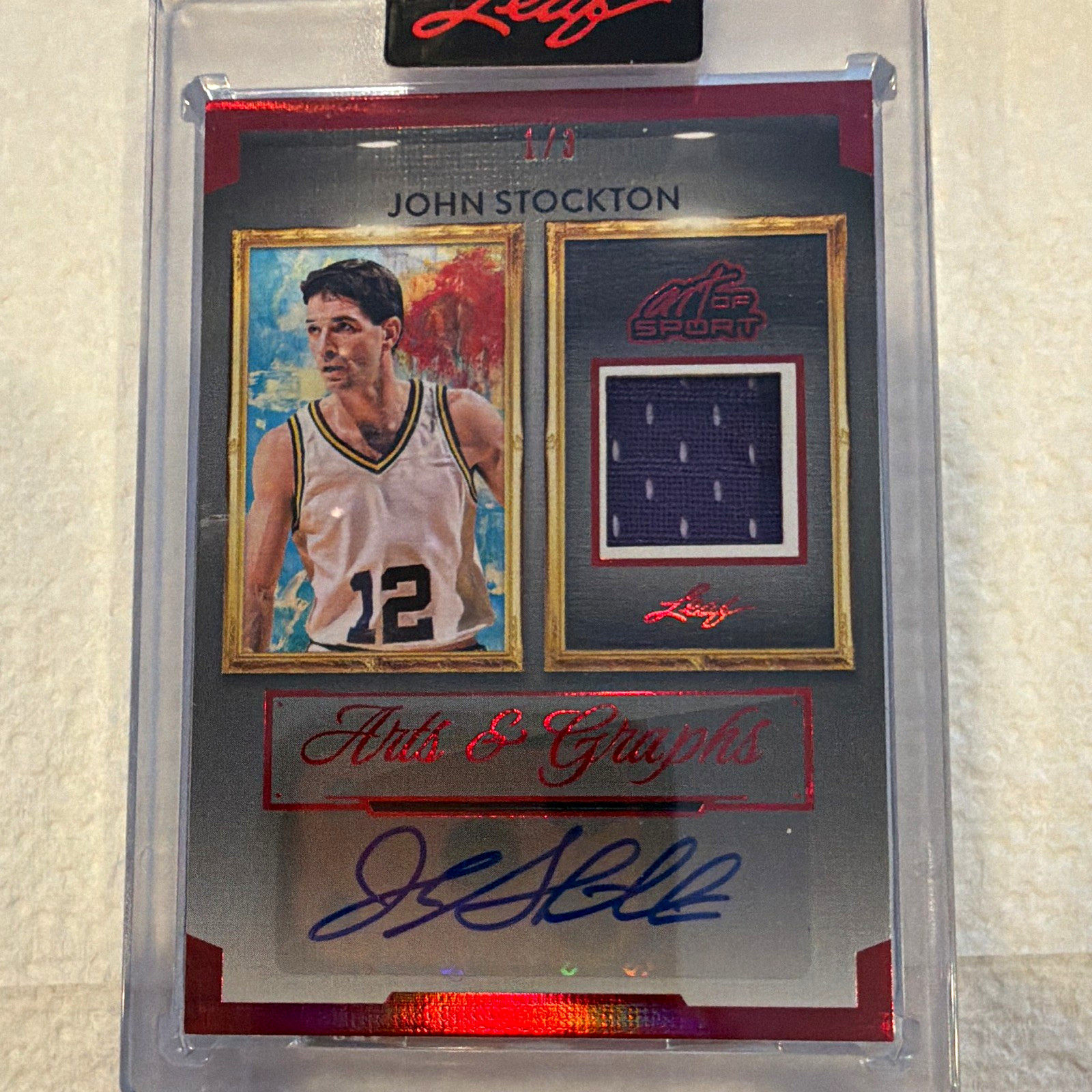 Leaf 2026 Arts & Graphs John Stockton AG-JS1 Auto Memorabilia 1/3 Utah Jazz