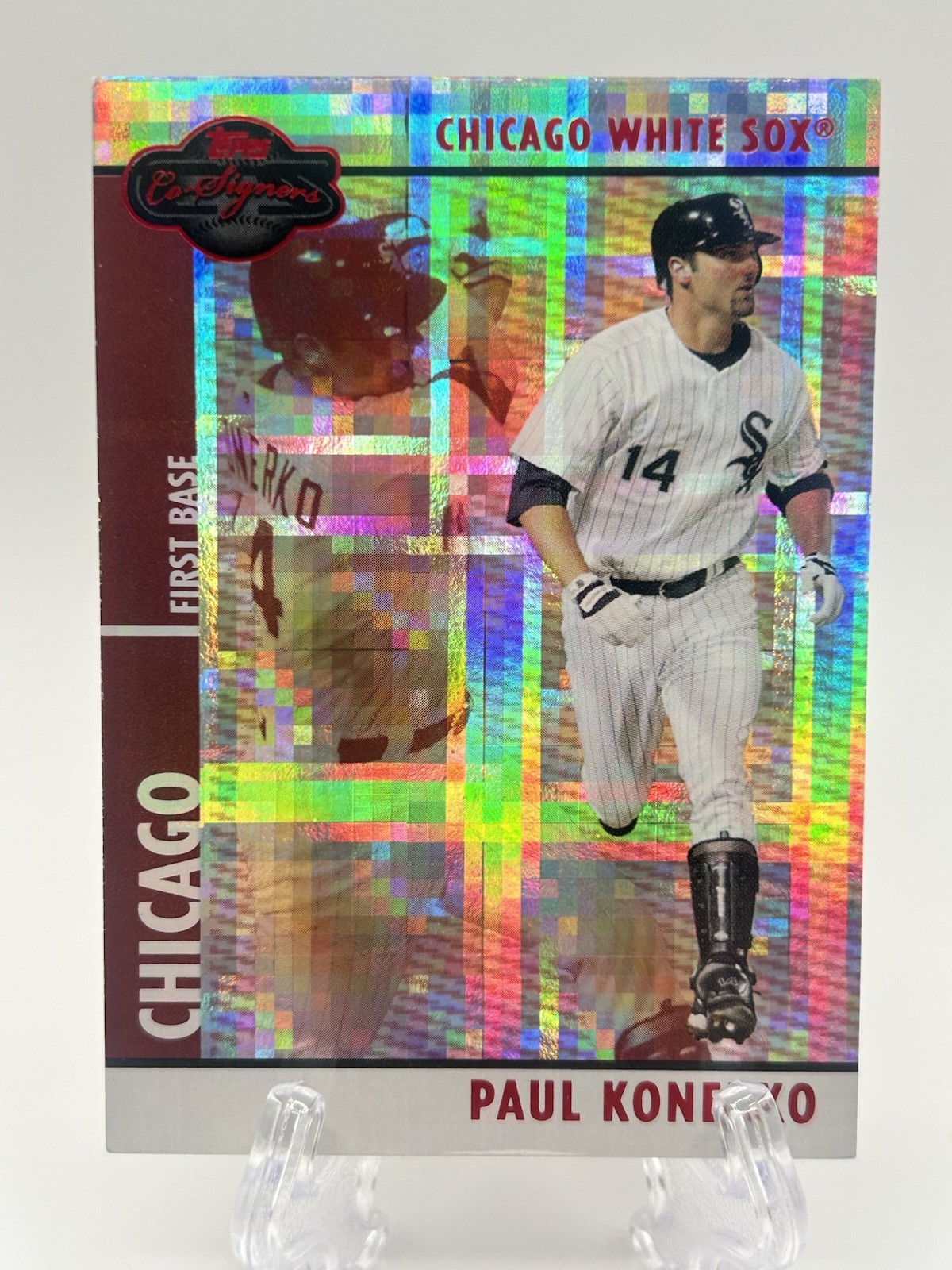 2008 Topps Co-Signers – Paul Konerko #063 Hyper Plaid Red /100