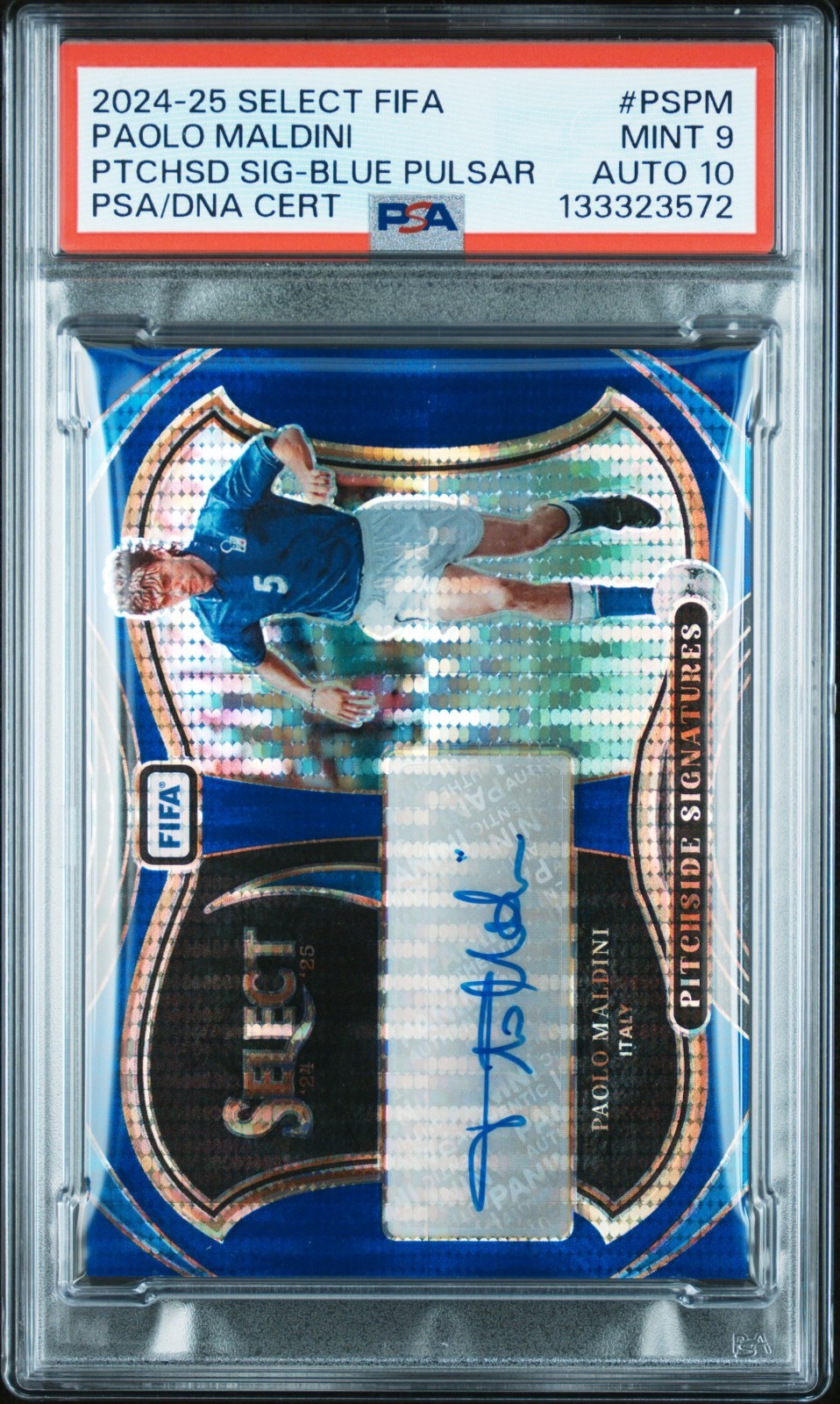 2024-25 Panini Select Paolo Maldini Blue Pulsar Auto #PS-PM SSP PSA 9 AUTO 10