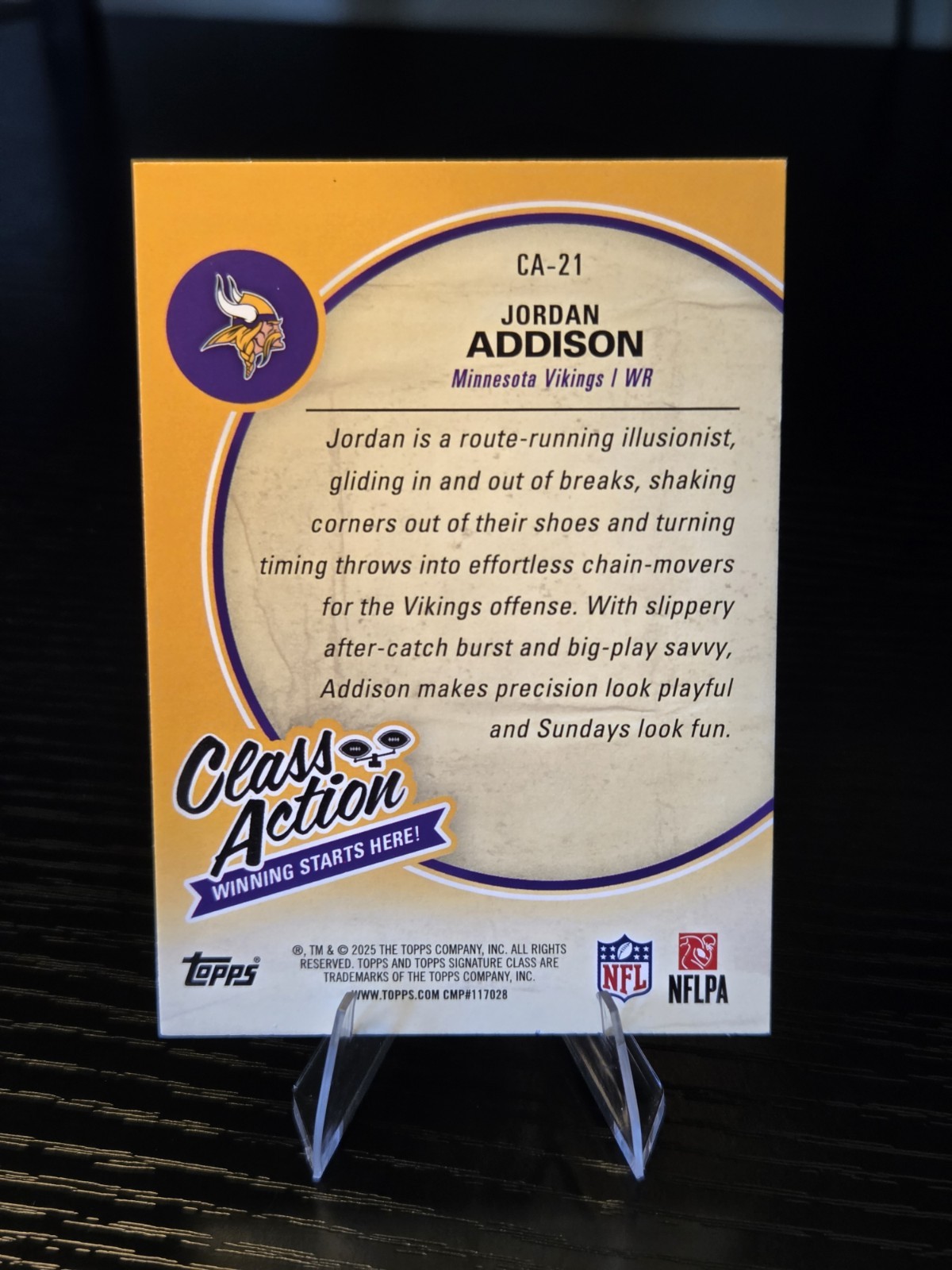 2025 Topps Signature Class – Class Action Jordan Addison #CA-21 Vikings