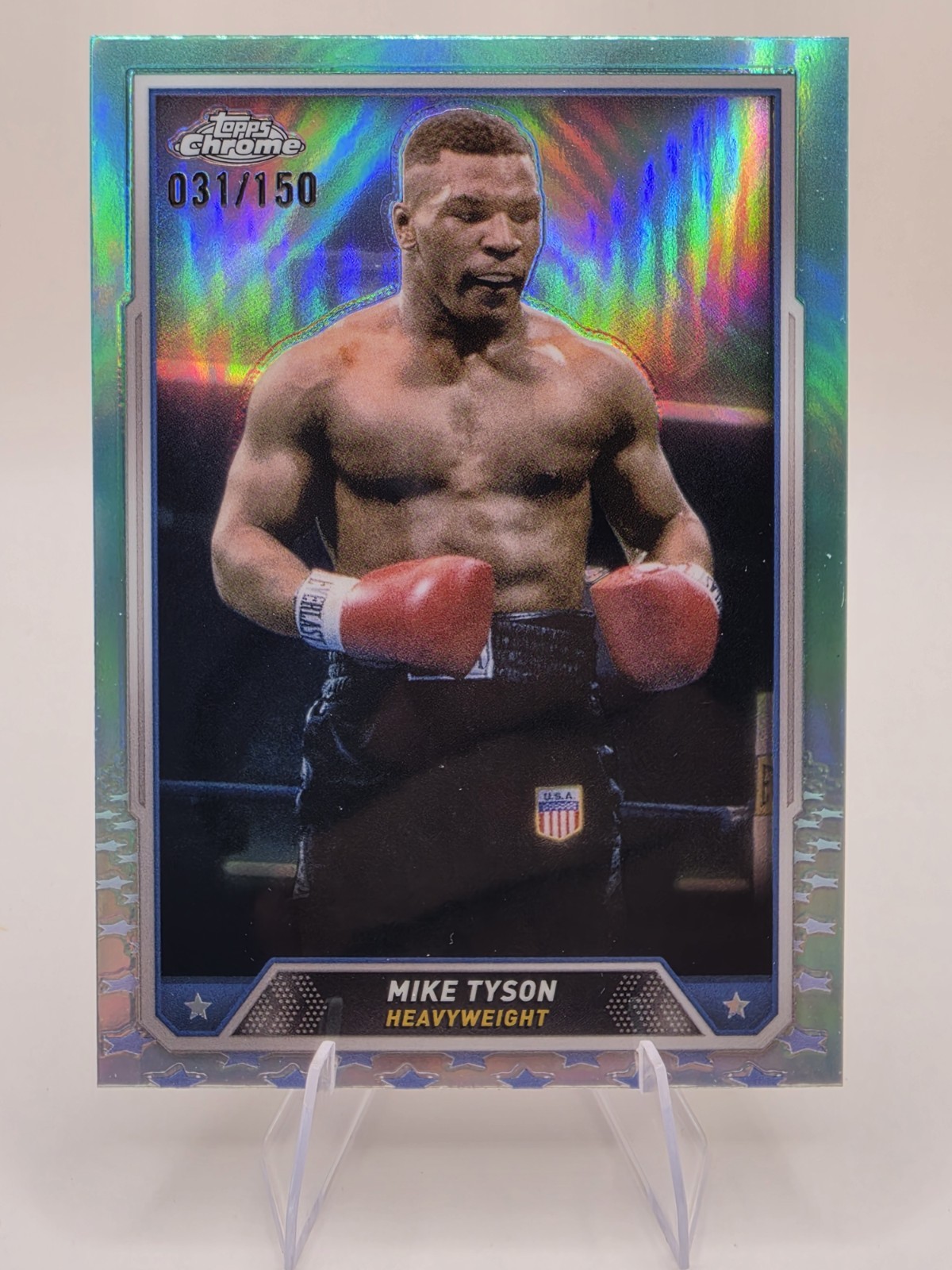 2024 Topps Chrome Boxing Legend Mike Tyson Aqua Refractor /150