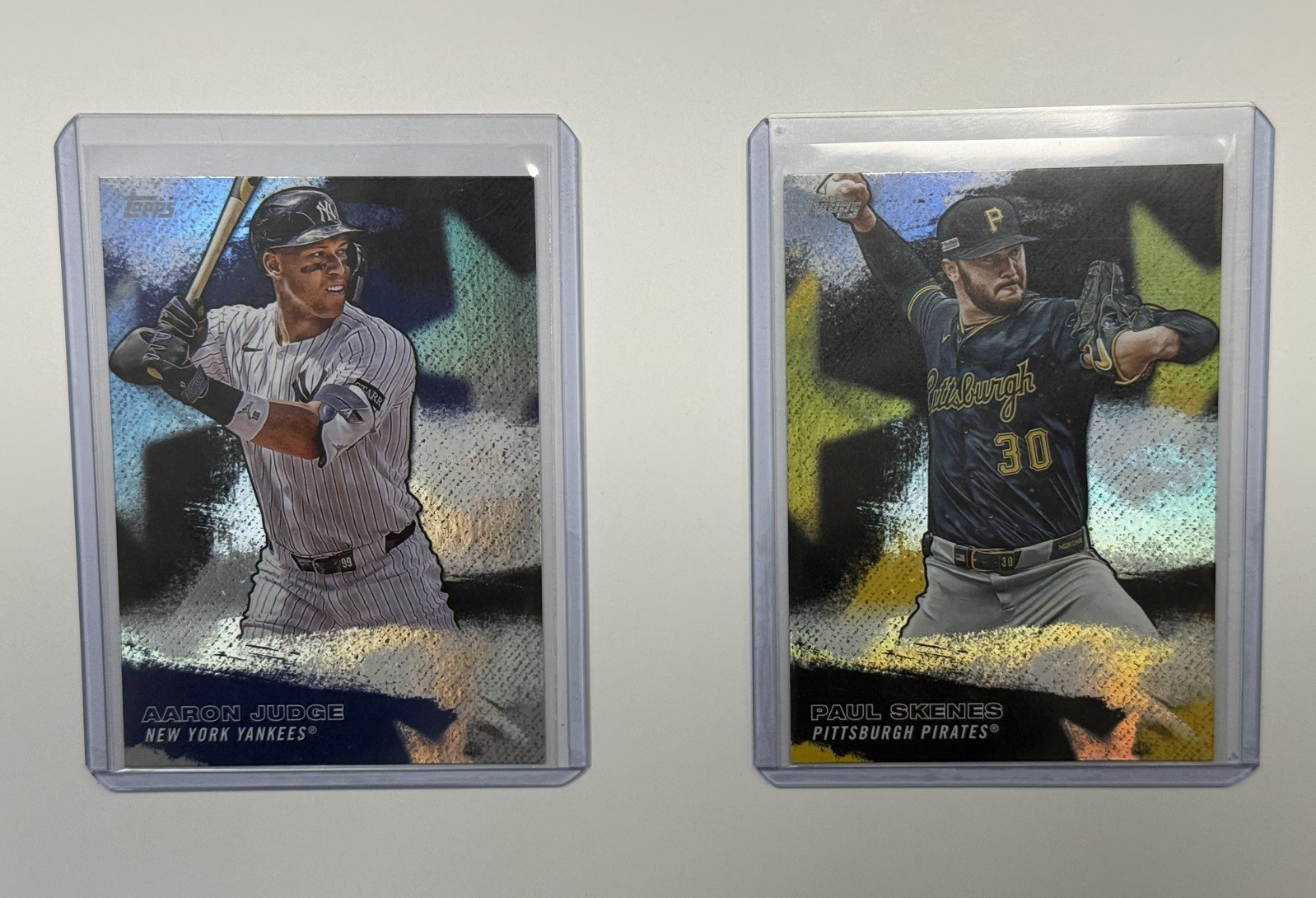 2026 Topps Series 1 Aaron Judge & Paul Skenes Crackle Foil Variants SMLB-1 & 21