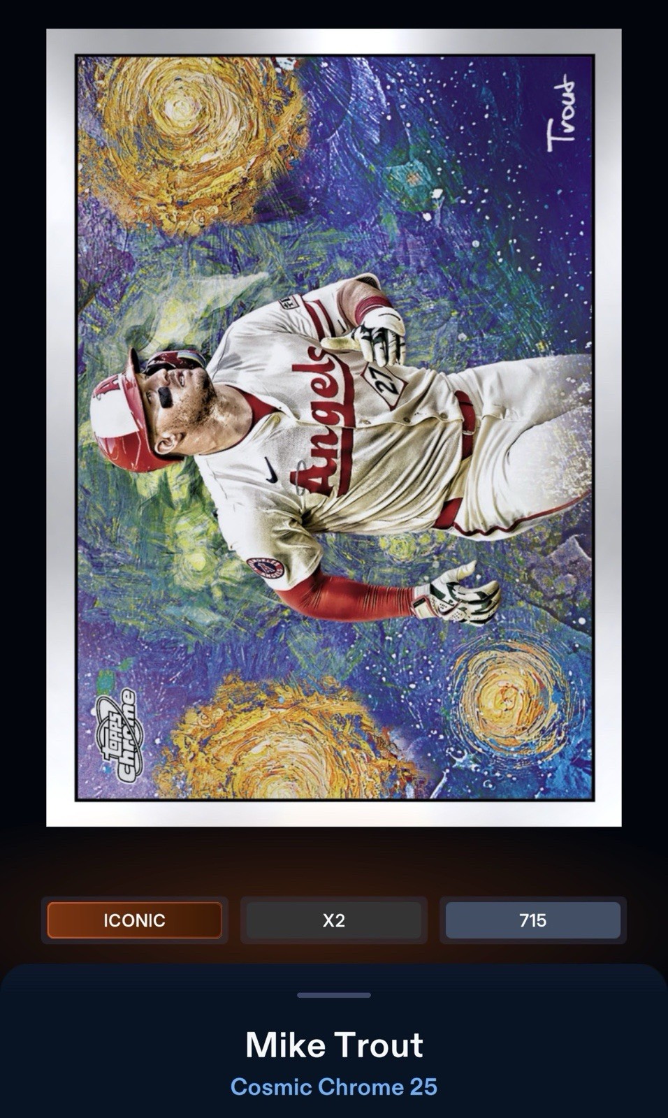 25 Topps Bunt DIGITAL Cosmic Stars In The Night ICONIC Mike Trout