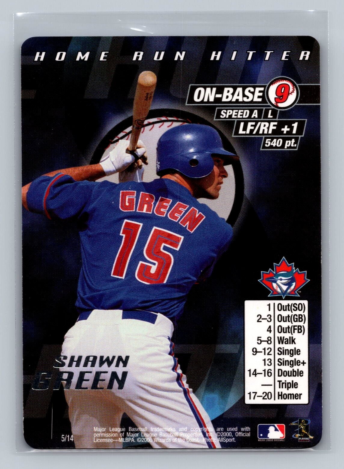 2000 MLB Showdown Home Run Hitter Promos #5 Shawn Green – NM-MT