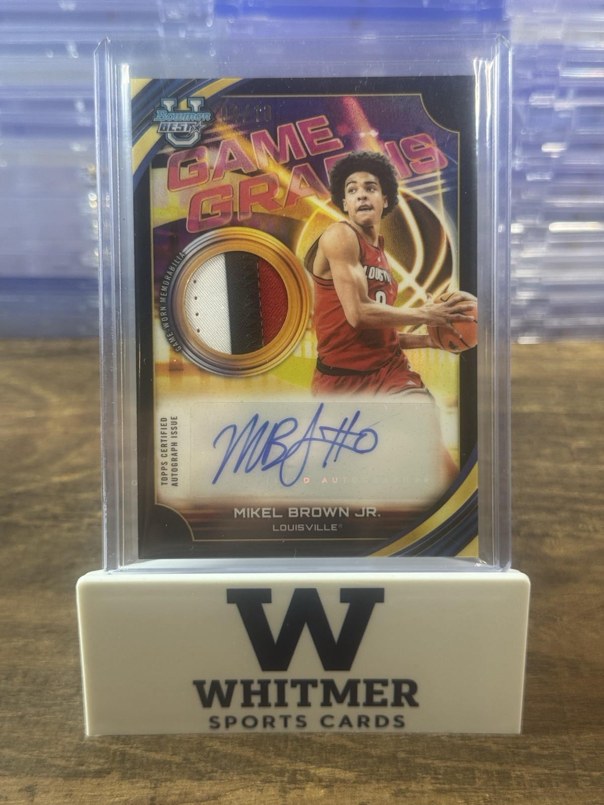 Mikel Brown Jr. 2025-26 Topps Bowman U Best Black Game Graphs Relic Auto #04/10