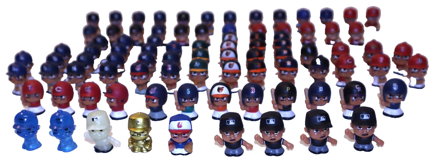 Lot of MLB TeenyMates PVC 1″ Figures Series 1-4 with 9 Rares Checklists Puzzles