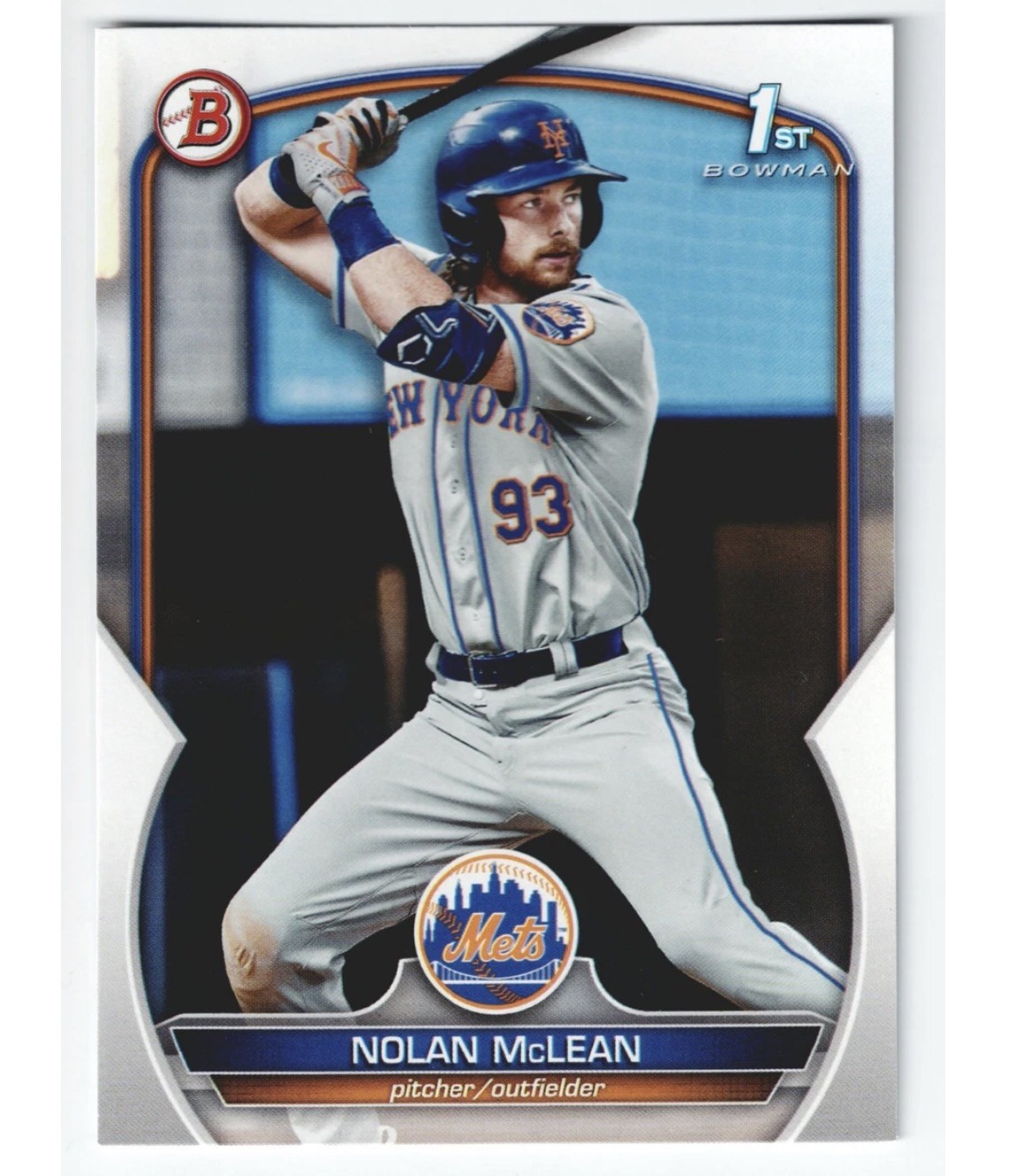 2023 Bowman Draft Paper Nolan McLean 1st Rookie RC Base #BD-96 Mets