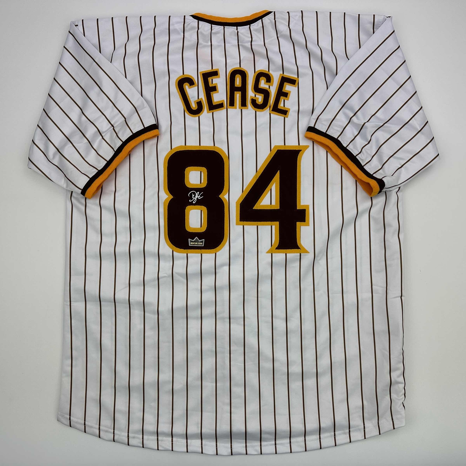 Facsimile Autographed Dylan Cease San Diego Pinstripe Reprint Jersey Men’s XL