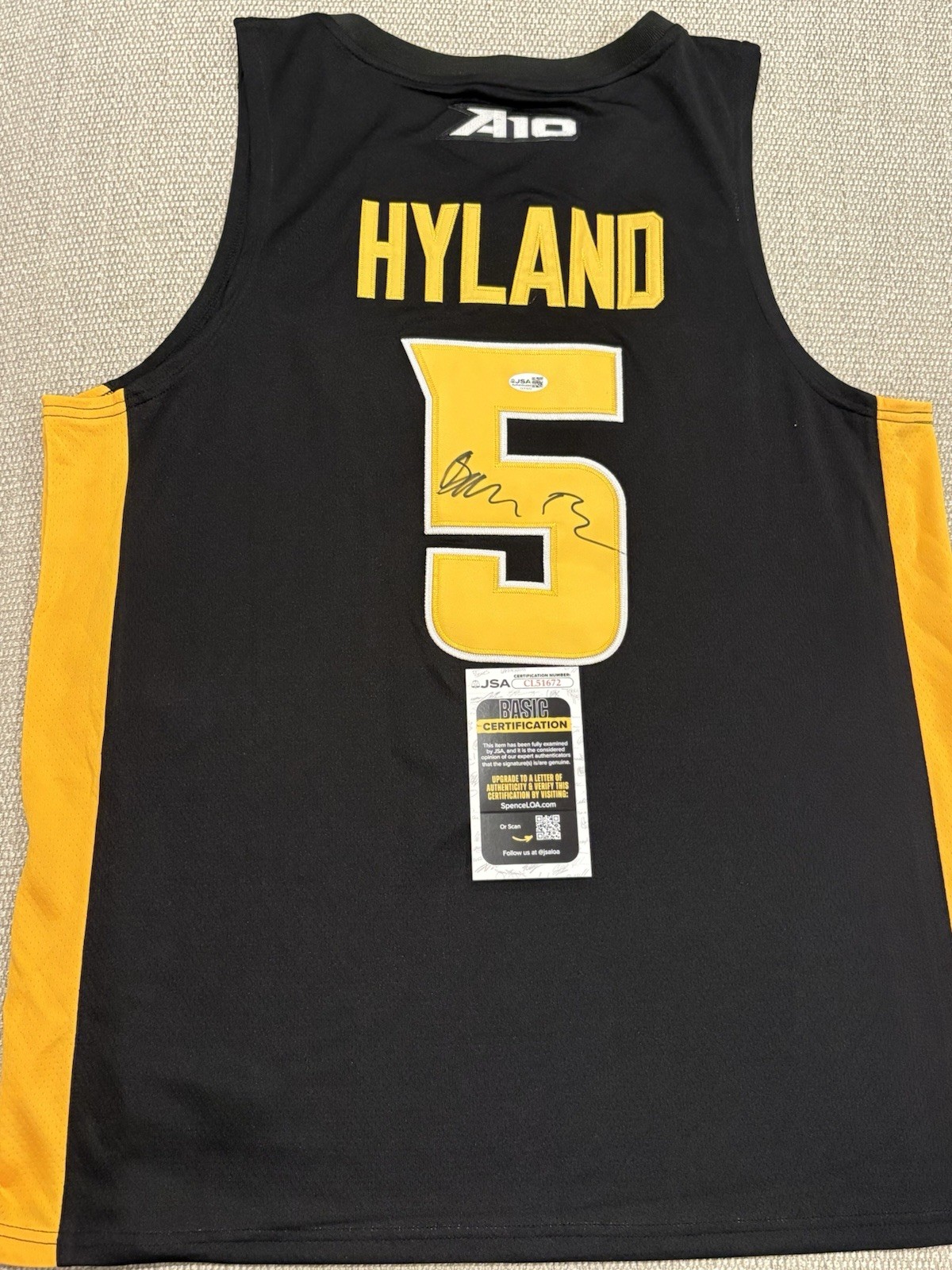 JSA COA BONES HYLAND Signed Autographed VCU Rams Basketball Jersey Timberwolves