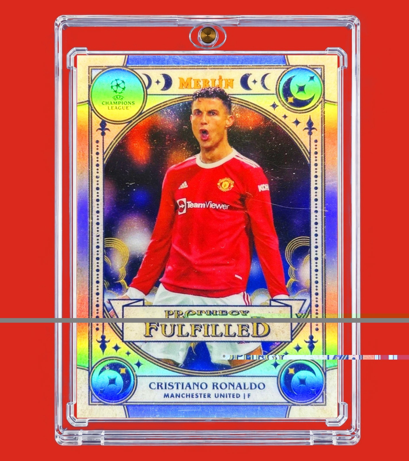 Cristiano Ronaldo SILVER MOON REFRACTOR PRIZM SP Insert Rare UEFA Card Portugal