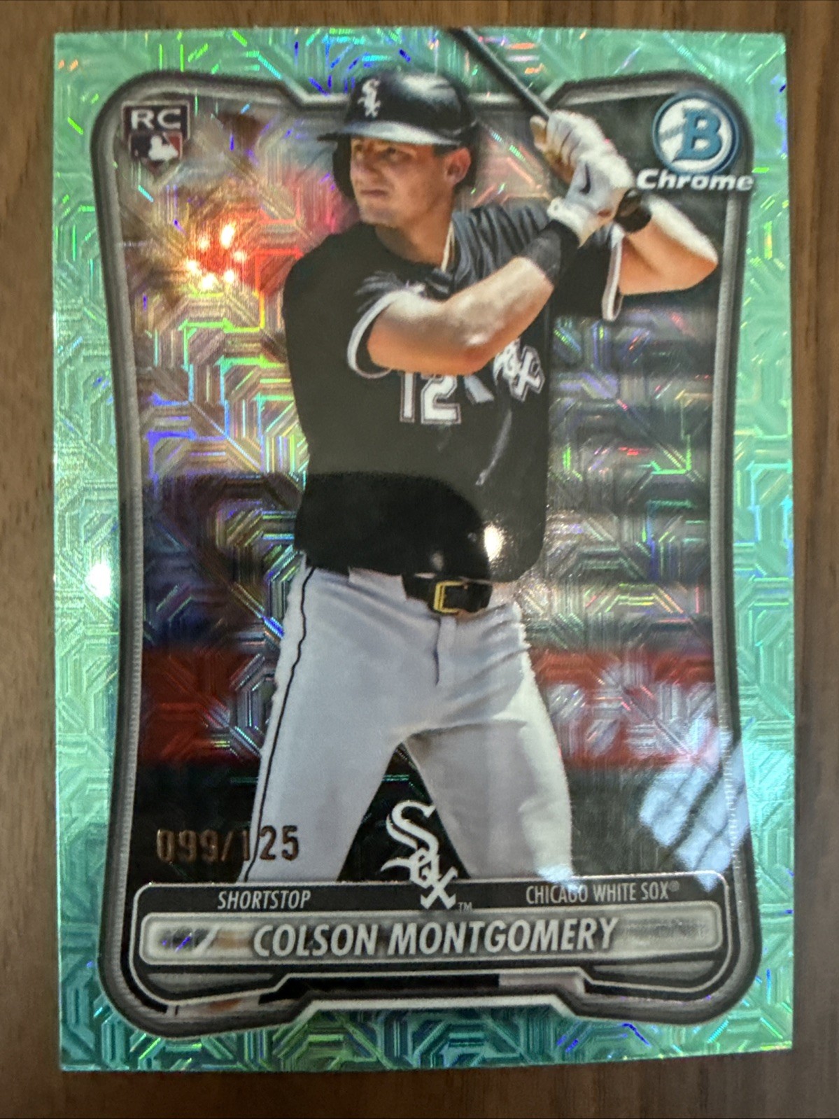 2026 Bowman Colson Montgomery Chrome Aqua Mojo Refractor /125 #68 White Sox RC