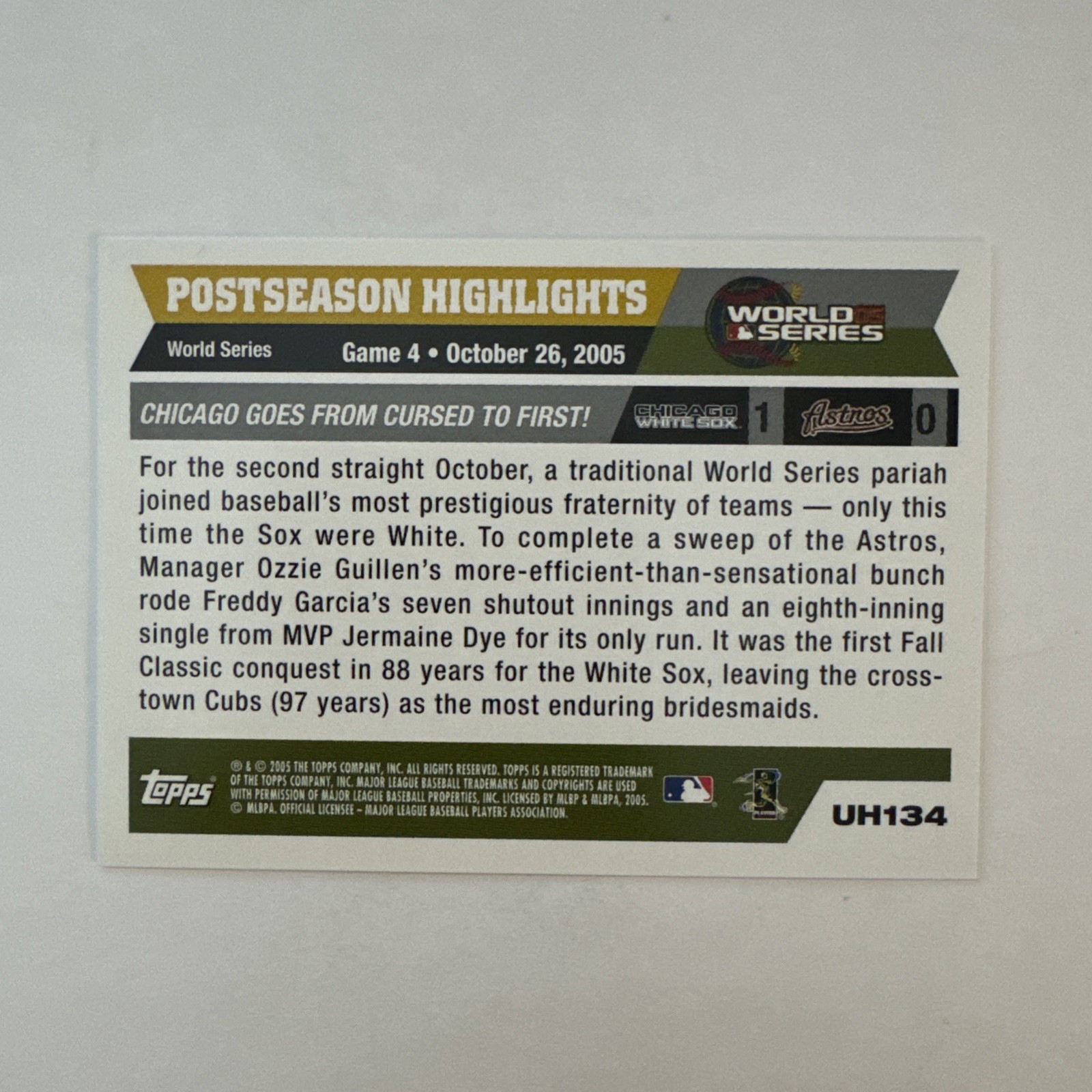 2005 Topps Updates & Highlights – Postseason Highlights Chicago White Sox #UH134