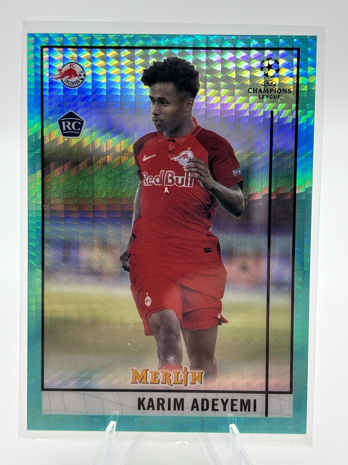 2020-21 Merlin Chrome UCL Aqua Prism Karim Adeyemi Rookie Card #35 A112