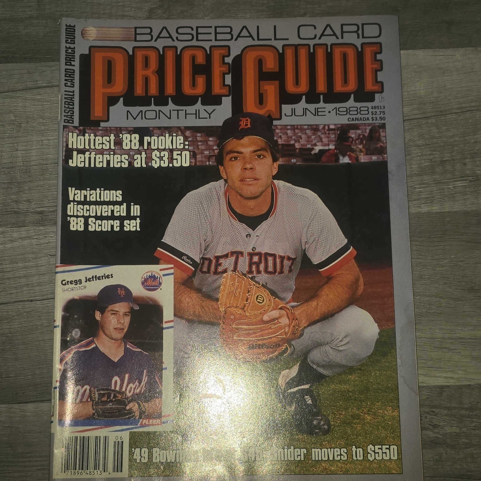 Baseball Card Price Guide Monthly June 1988 Price Guide Gregg Jefferies