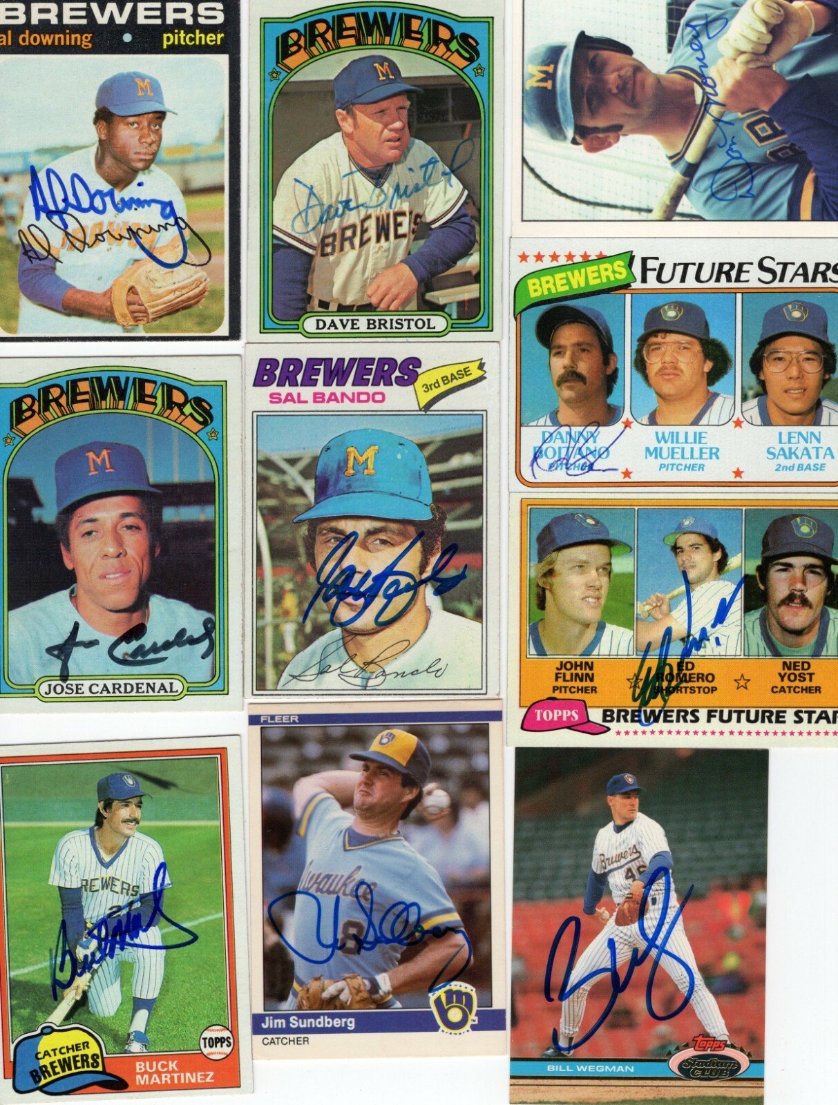 Autographed Brewers Cards 1970’s 80’s 90’s 2000’s 20% OFF after 4 cards