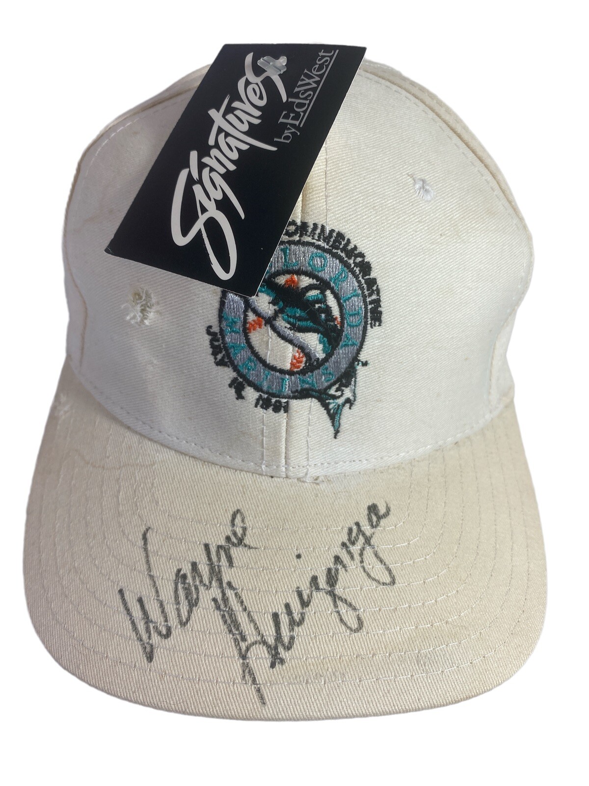 Florida Marlins Commemorative Hat W/ Wayne Huizenga Autograph July 18,1991
