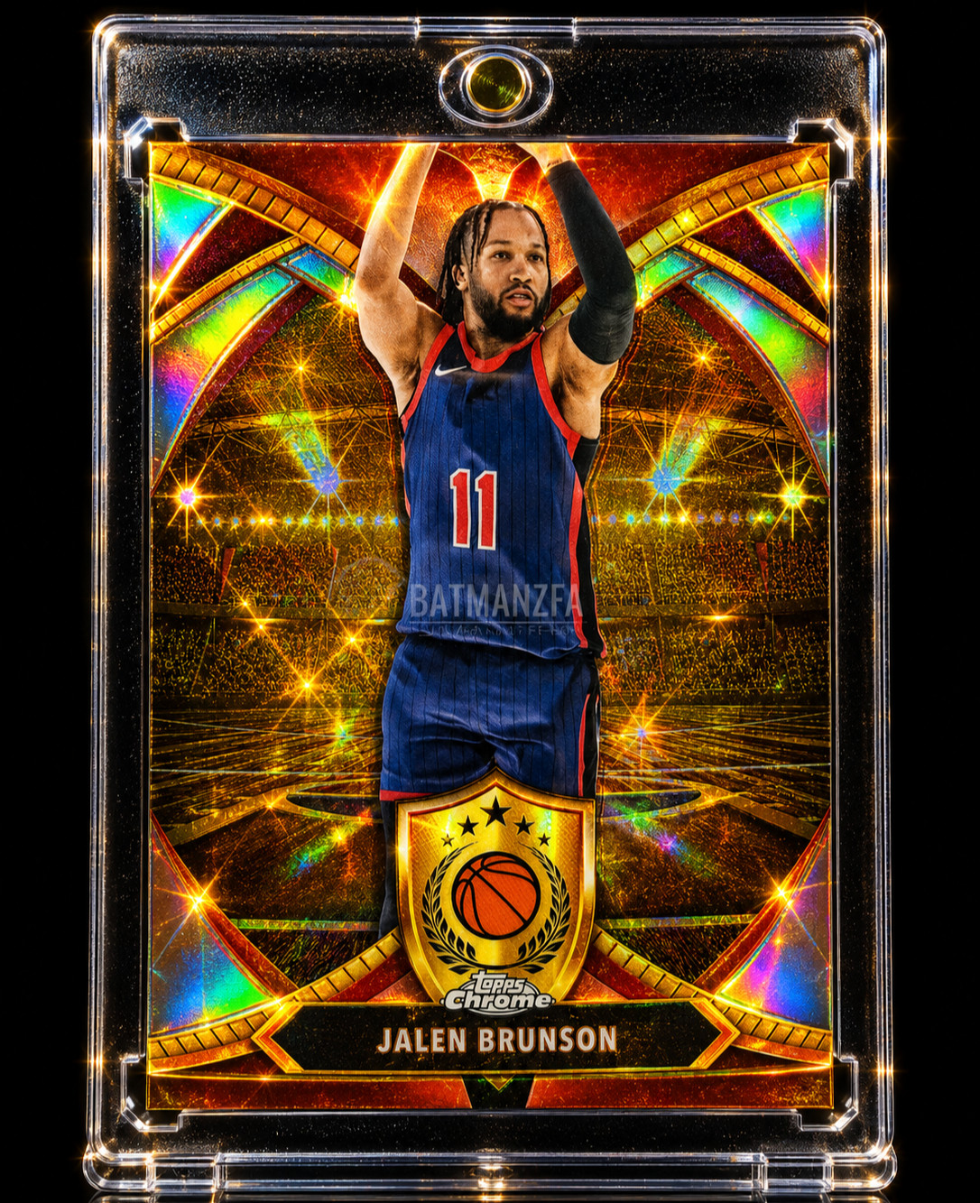 JALEN BRUNSON GOLD REFRACTOR PRIZM HOLO Topps Chrome Rare SP Insert KNICKS