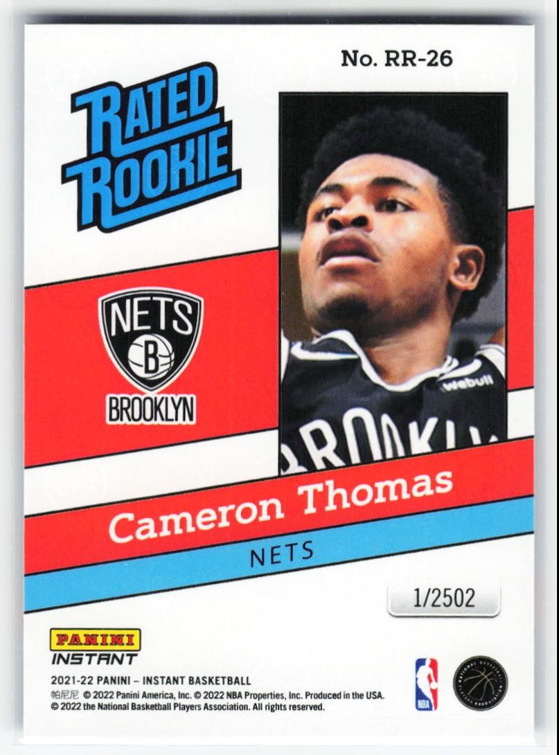 2021-22 Panini Instant Rated Rookie Retro Cameron Thomas RC #RR-26 /2502