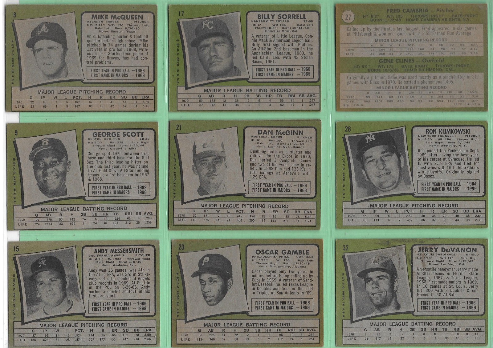 1971 Topps Baseball – Pick Your Cards & Fill Your Sets – Cards (8-223)