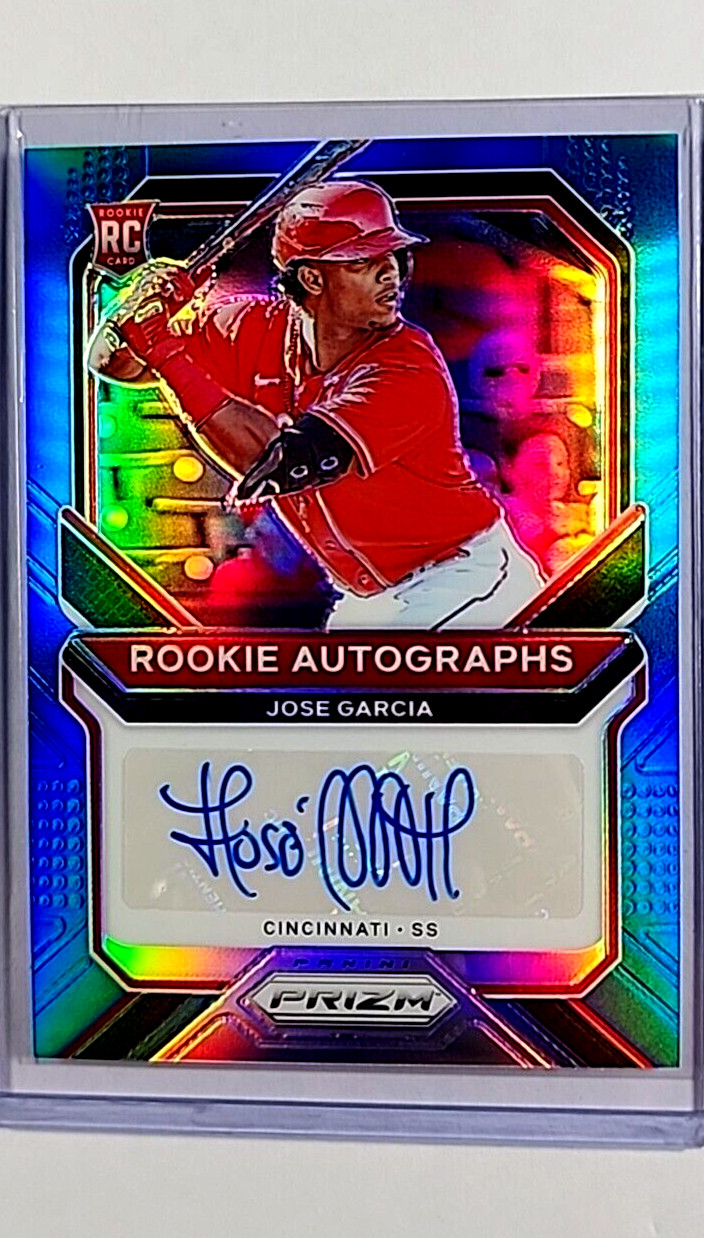 2021 Panini Prizm Blue Prizm #RA-JG Jose Garcia /50 Rookie Auto RC Autograph