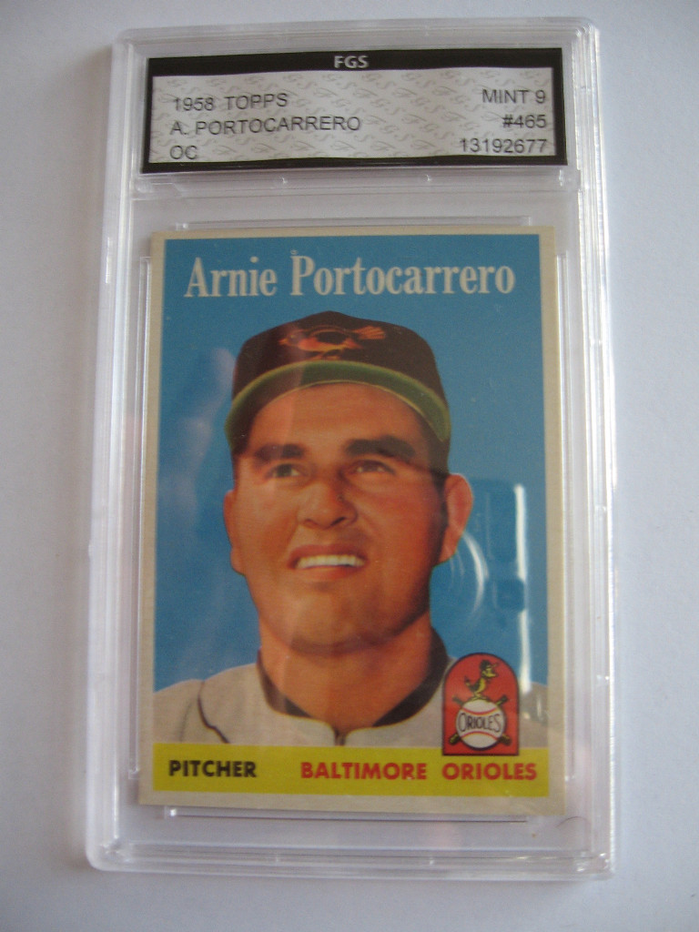 1958 A. PORTOCARRERO #465 TOPPS CARD FGS MINT 9 LOT Y