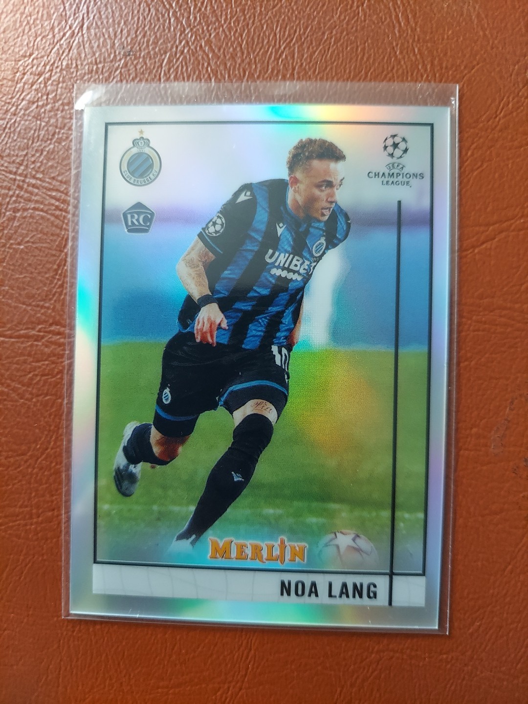 2020 Topps Merlin Chrome UEFA Champions Refractor Noa Lang Rookie Club Brugge KV