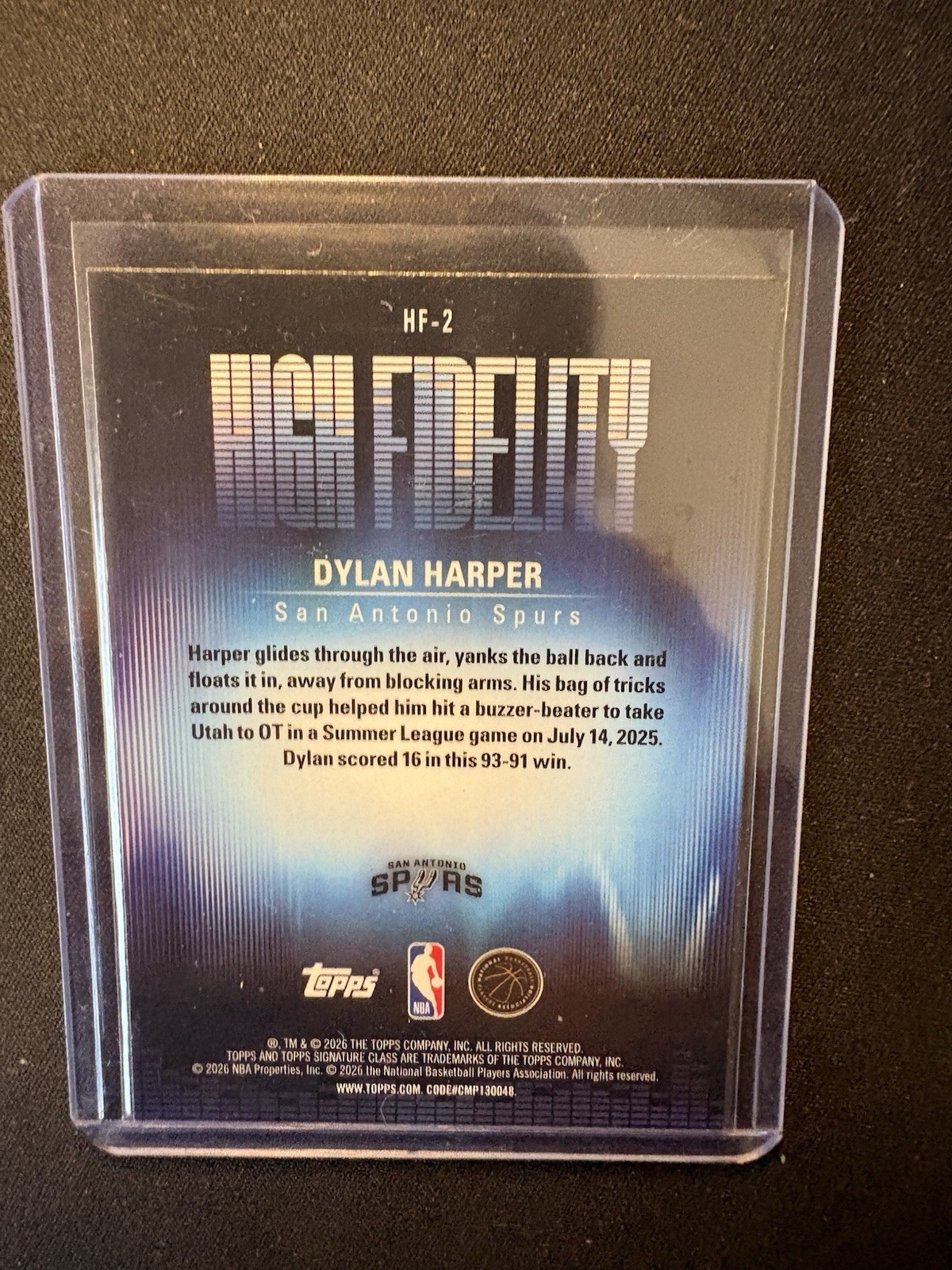 Hf-2 Dylan Harper 2025 Topps Signature Insert