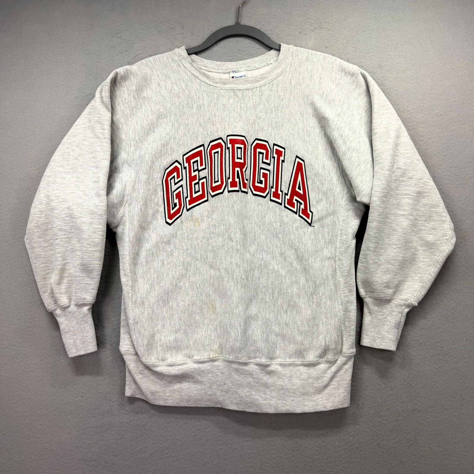 VTG Georgia Bulldogs Sweatshirt Mens Large Gray Champion Reverse Weave USA NCAA