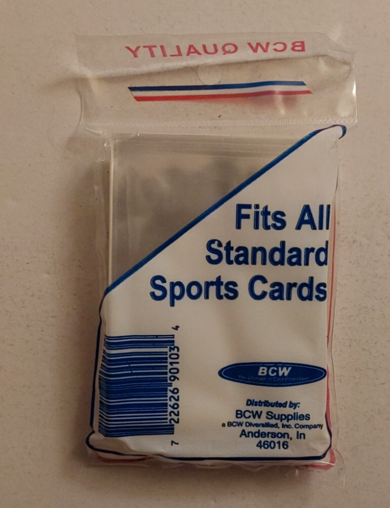 BCW Trading Card Sleeves 1 Unopened pack of 100 Crystal Clear No PVC