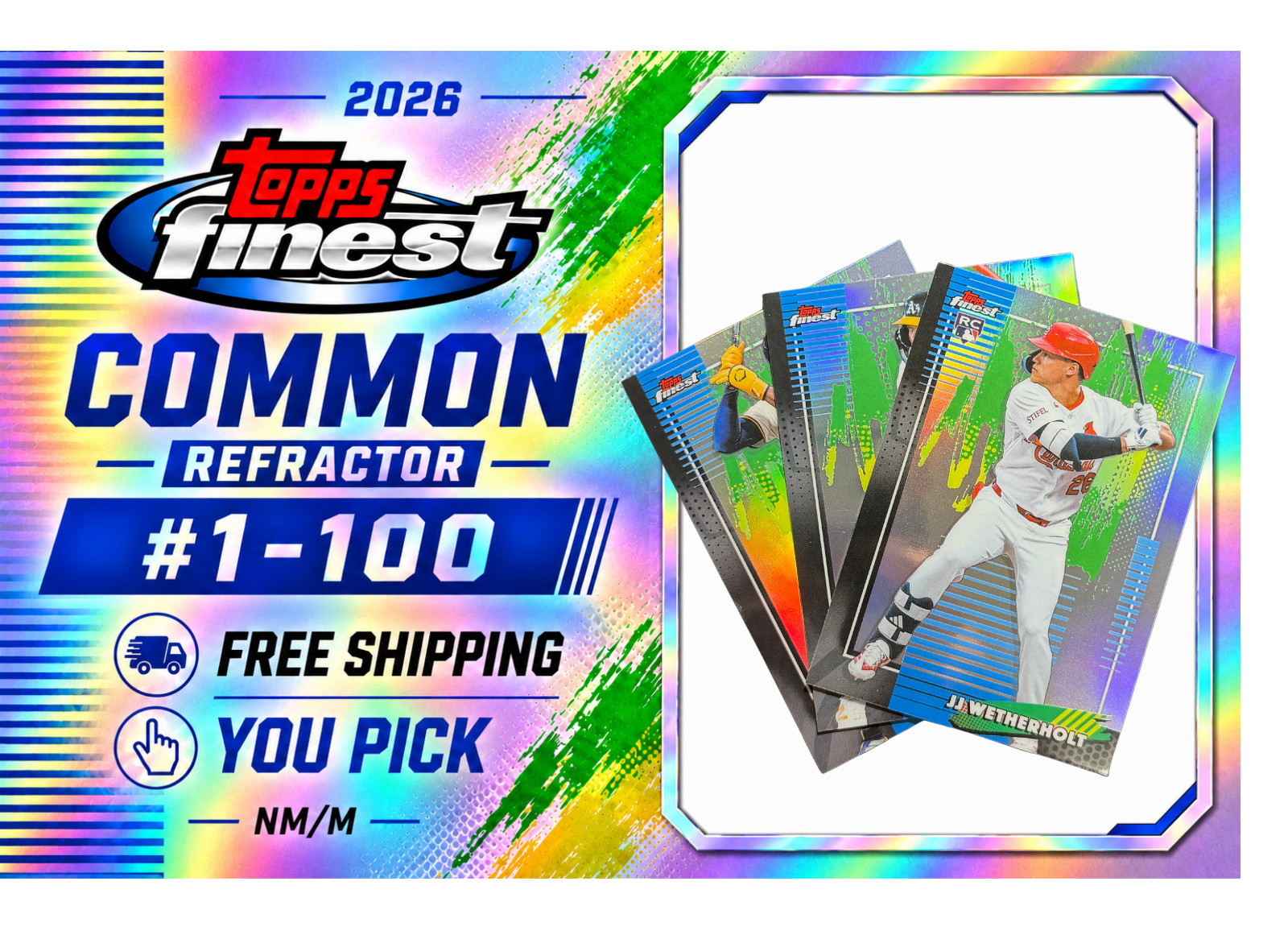 2026 Topps Finest Baseball • Common Refractor #1–100 • YOU PICK • NM/M