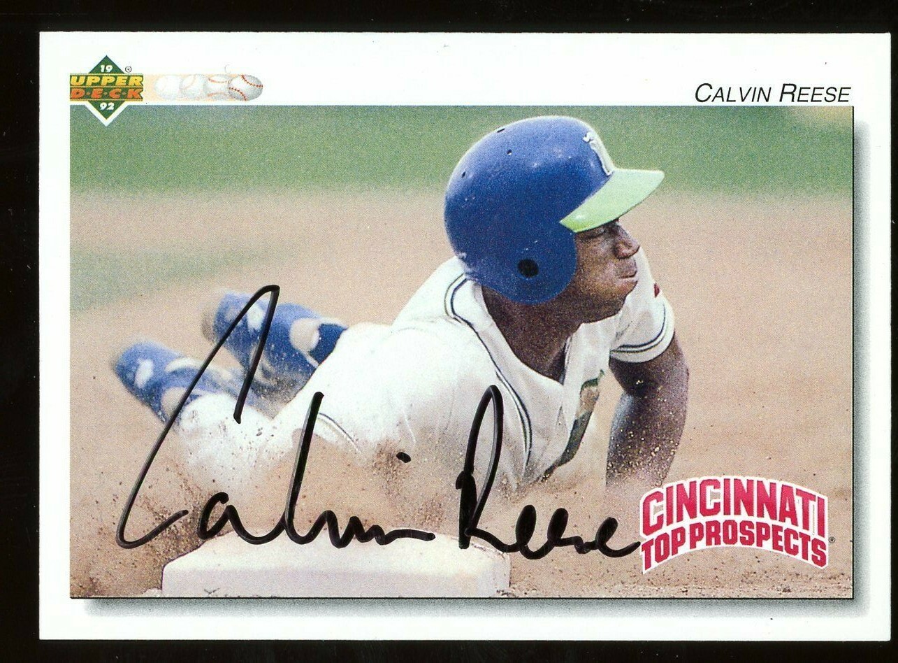 1993 Upper Deck POKEY REESE Signed Card autograph AUTO REDS RC