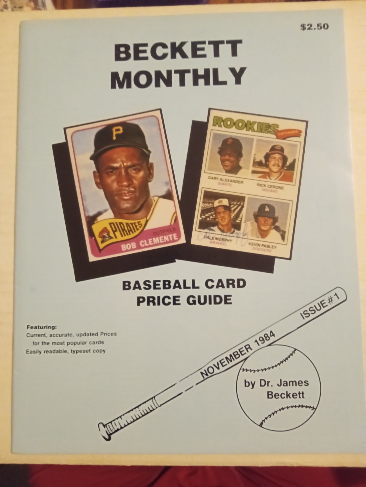 Original Beckett Monthly Baseball Card Price Guide Nov 1984 Issue #1 , Nice